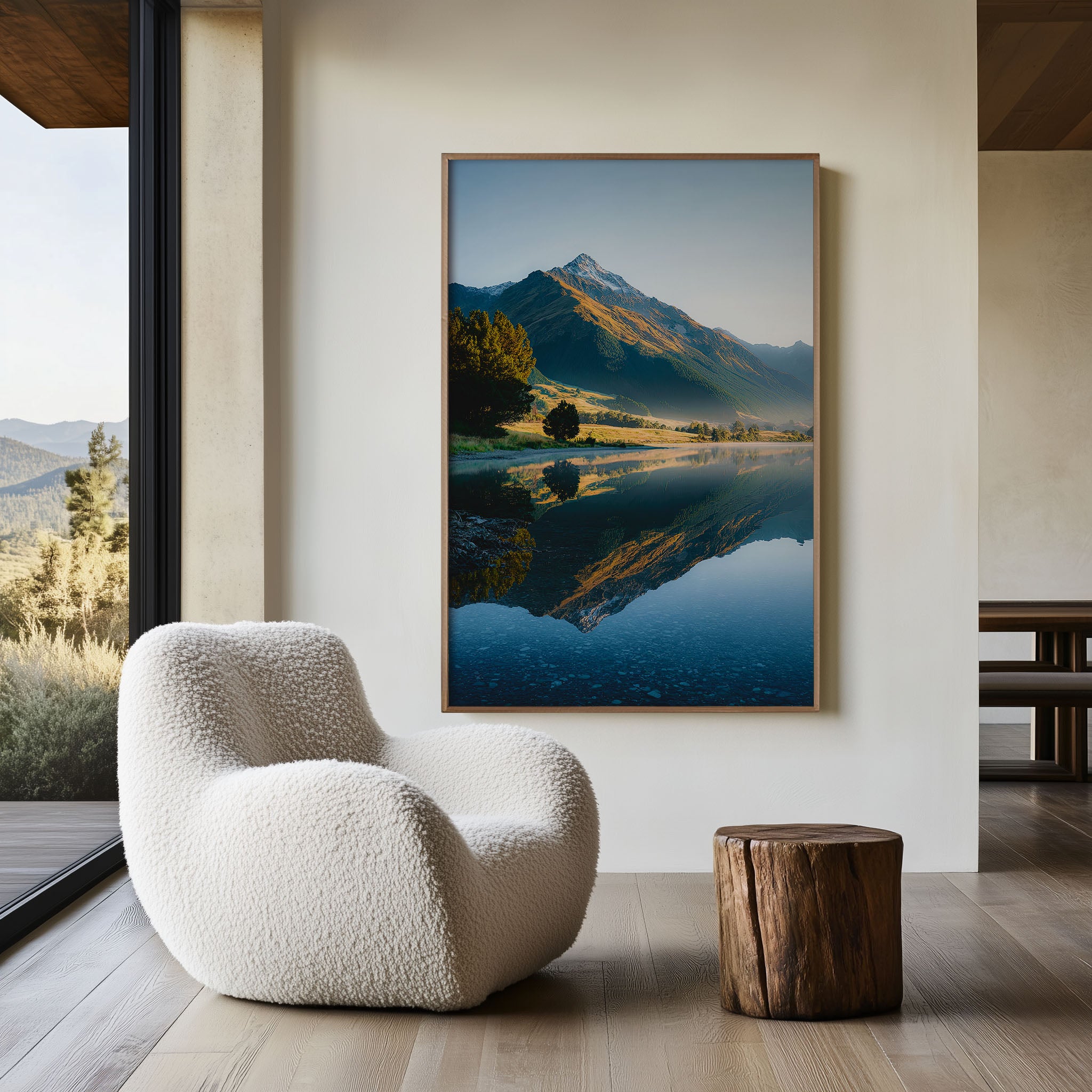 New Zealand Lake Morning Reflection Wall Art Print | Mount Aspiring National Park Photography | Landscape Nature Home Decor