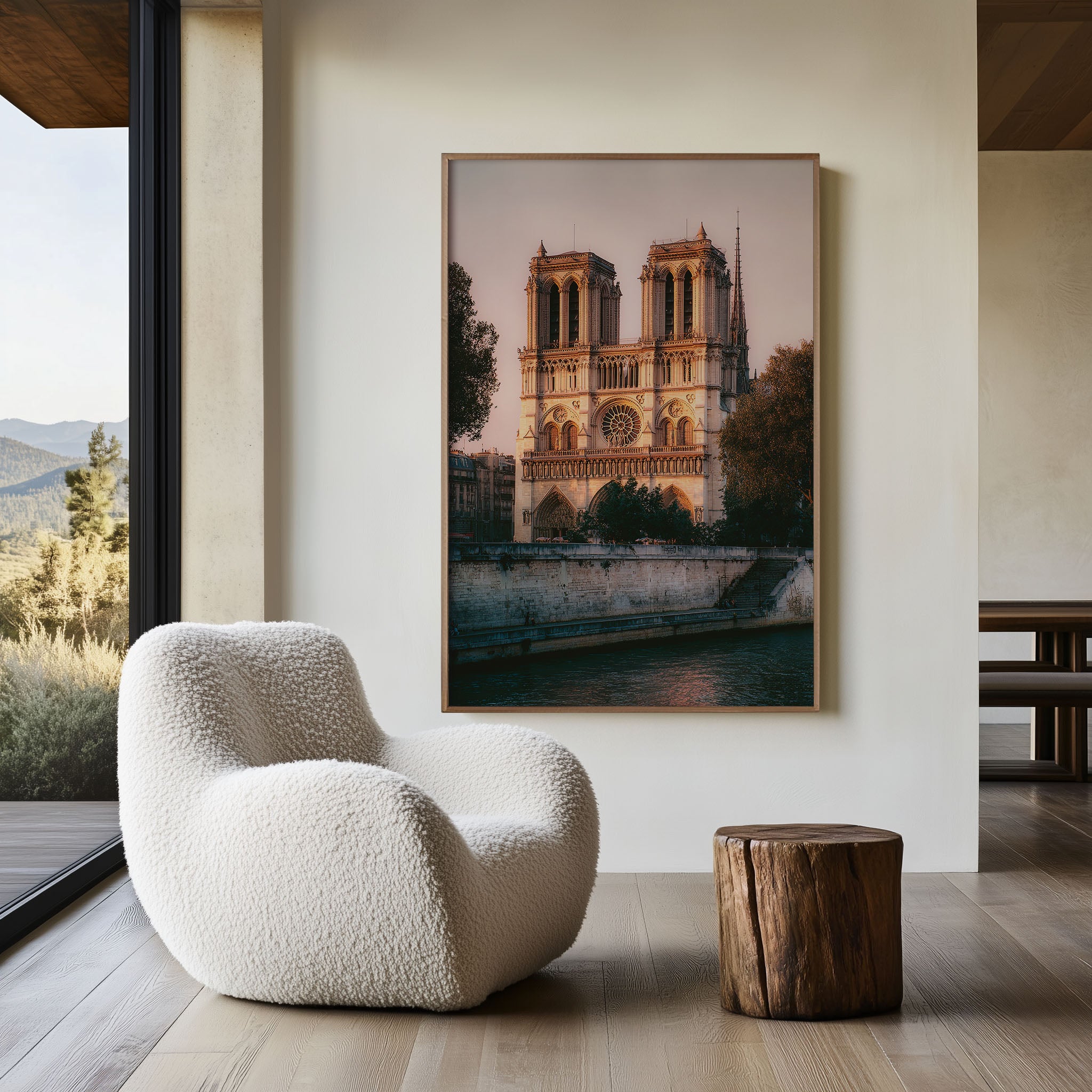 Notre-Dame de Paris Wall Art Print | Seine River Cathedral Sunset Photography | Paris France Travel Poster | Romantic French Home Decor