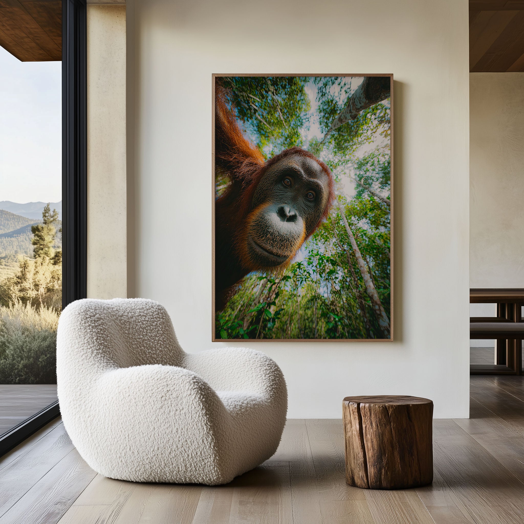 Orangutan Wall Art Print – Jungle Wildlife Canvas & Framed Tropical Animal Photography Decor