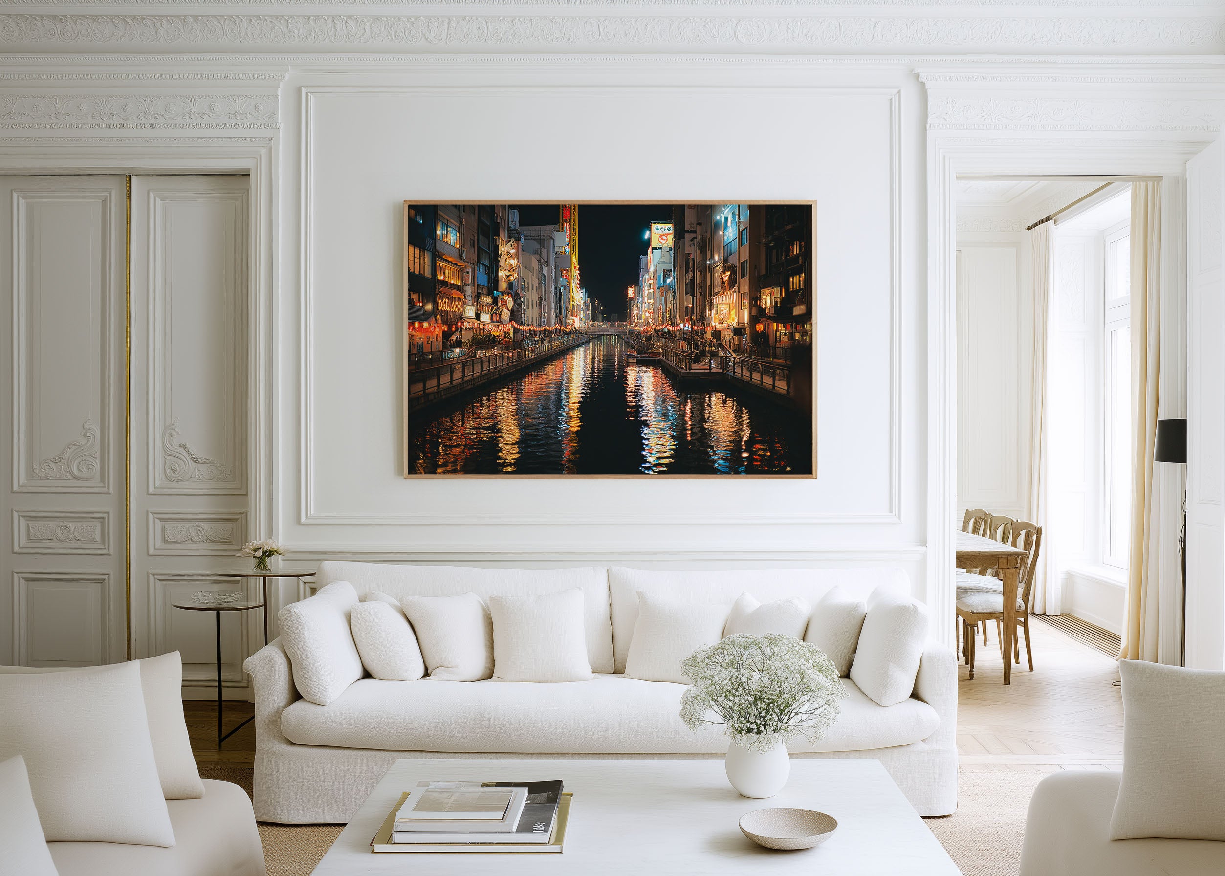 Osaka Dotonbori Night Wall Art Print, Japan Neon Canal Cityscape