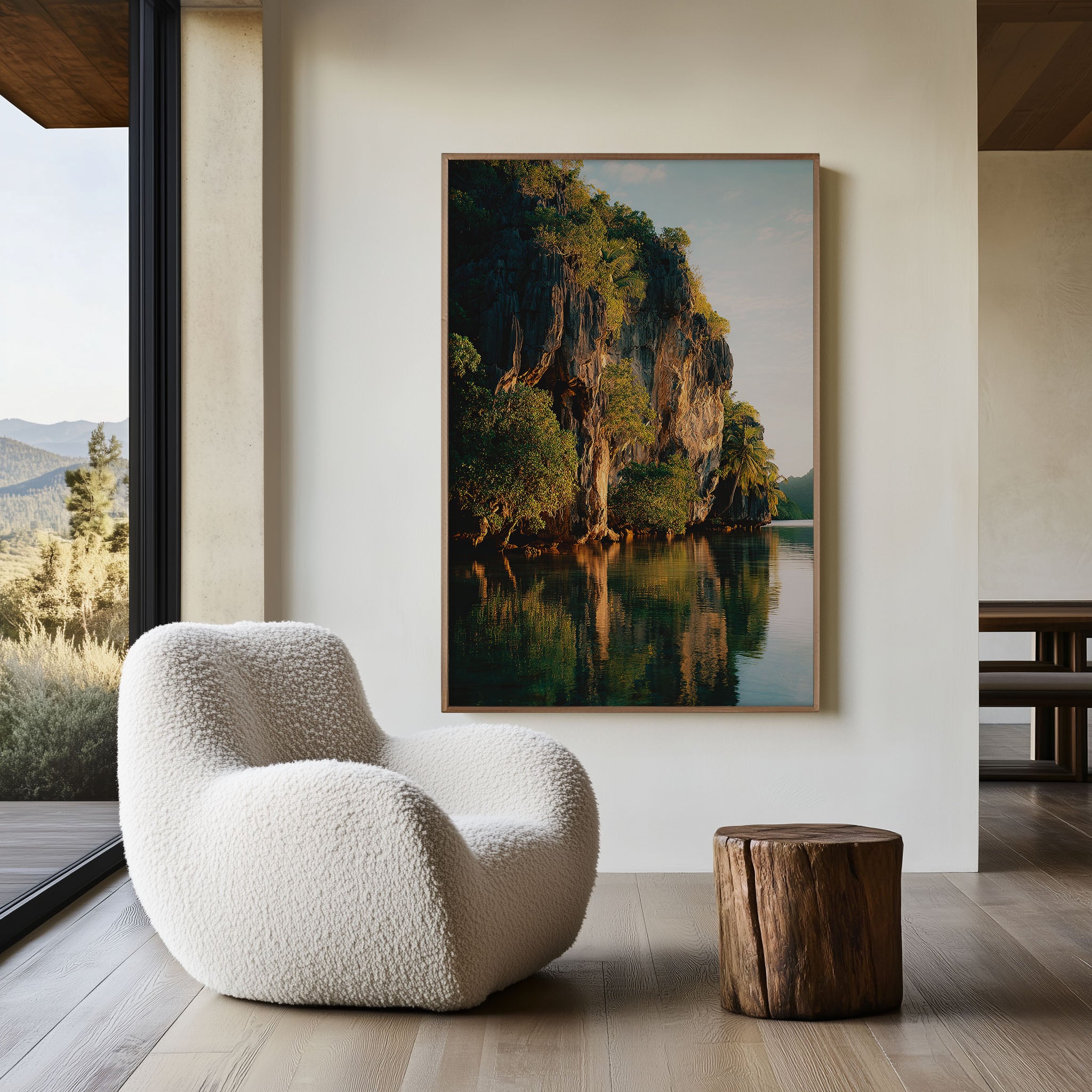 Palawan Limestone Cliffs Wall Art Print | El Nido Philippines Jungle Lagoon Photography | Southeast Asia Travel Poster | Tropical Home Decor