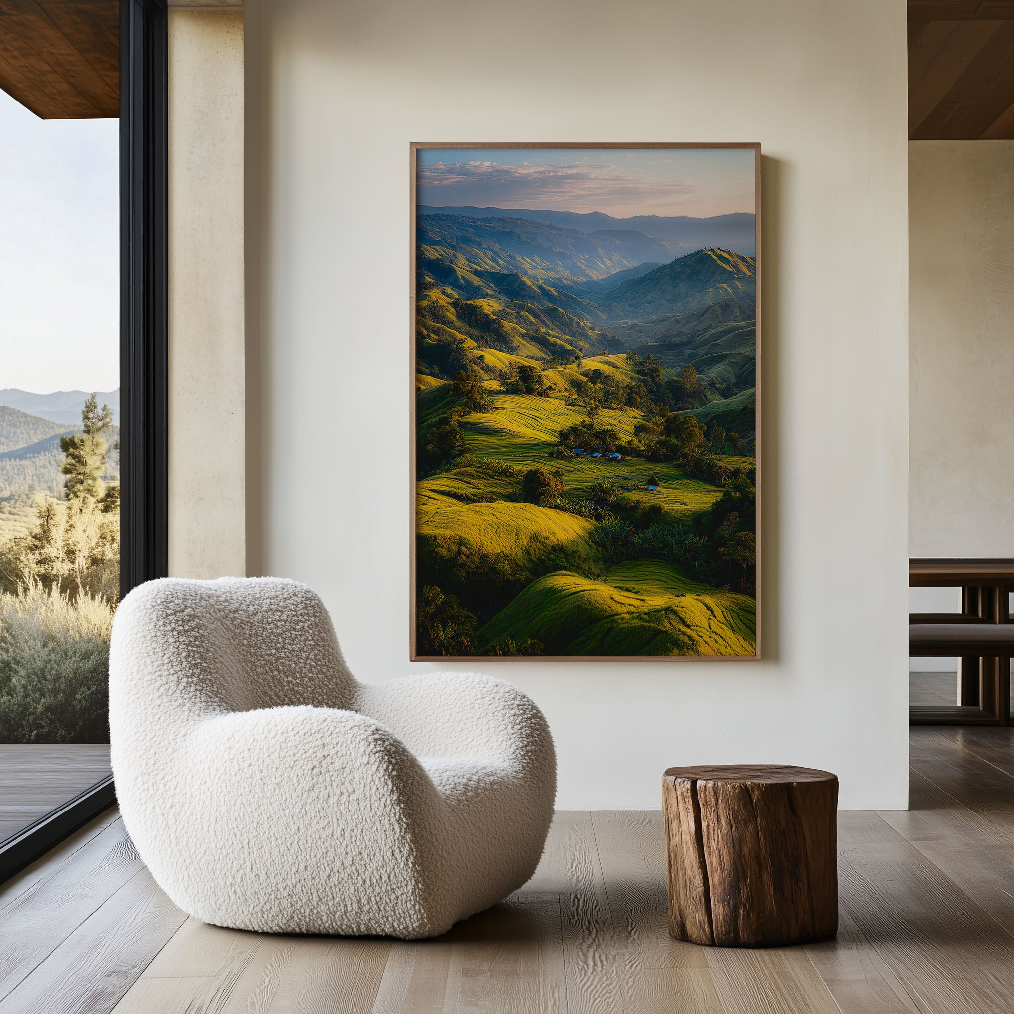 Papua New Guinea Highlands Green Valley Sunset Wall Art Print | Pacific Island Landscape Photography | Tropical Nature Home Decor