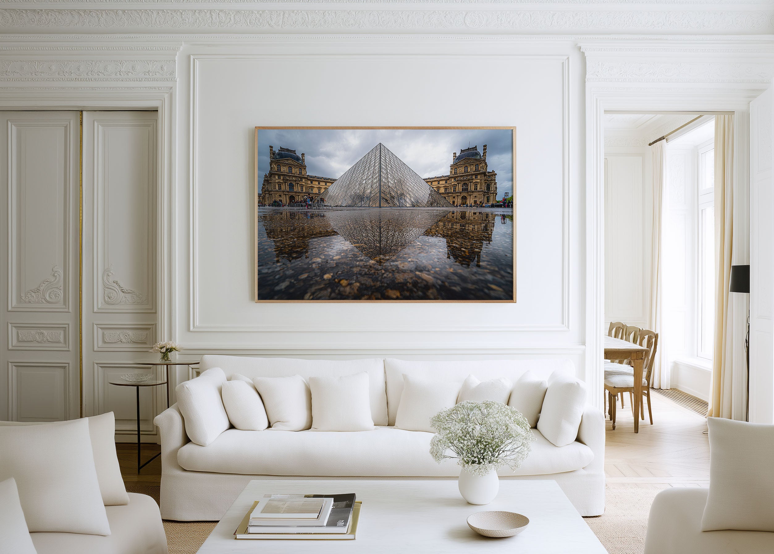 Paris Louvre Pyramid Wall Art Print | Elegant France Travel Decor