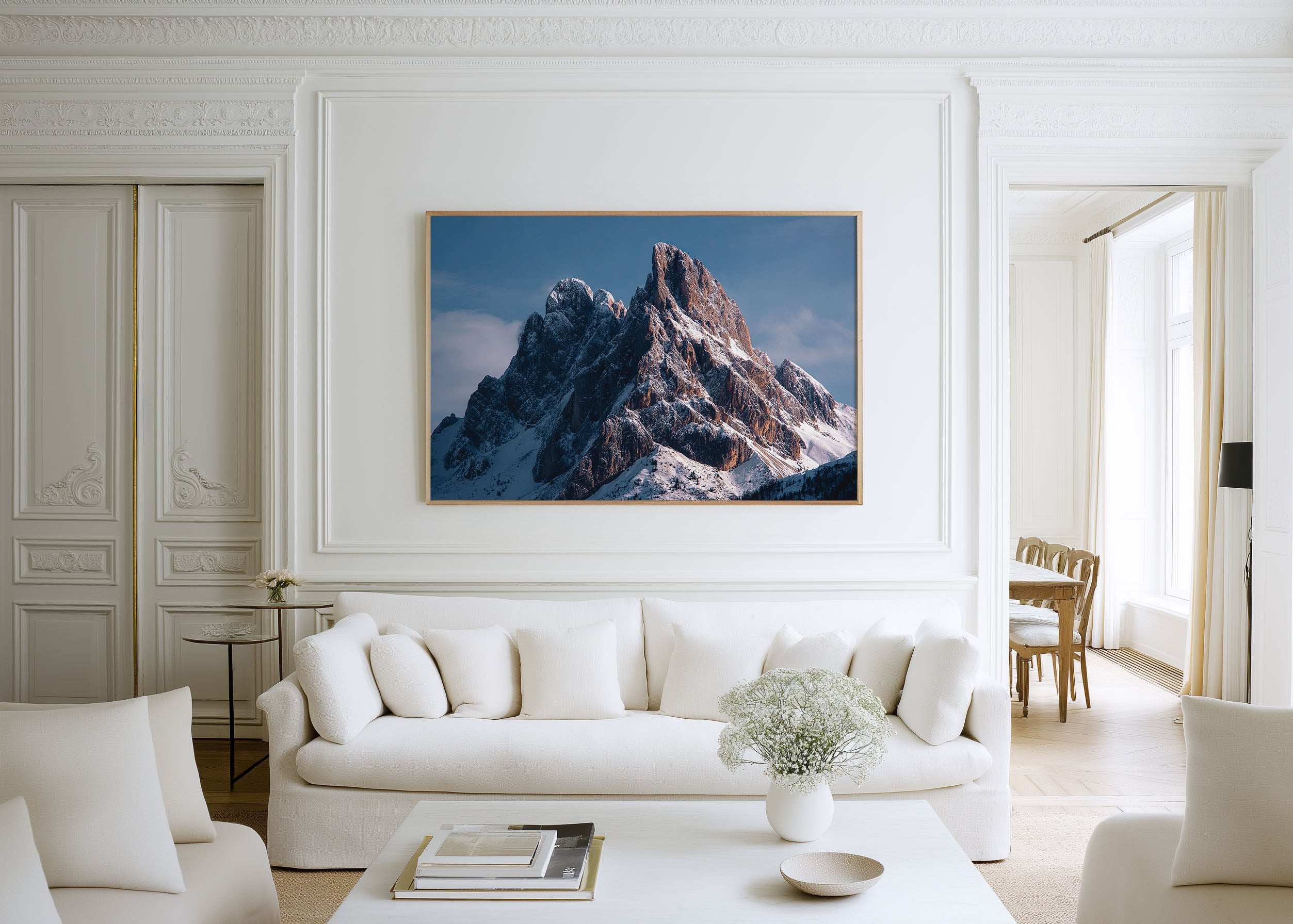 Ra Gusela Peak Dolomites Wall Art – Passo Giau Alpine Mountain Landscape Print