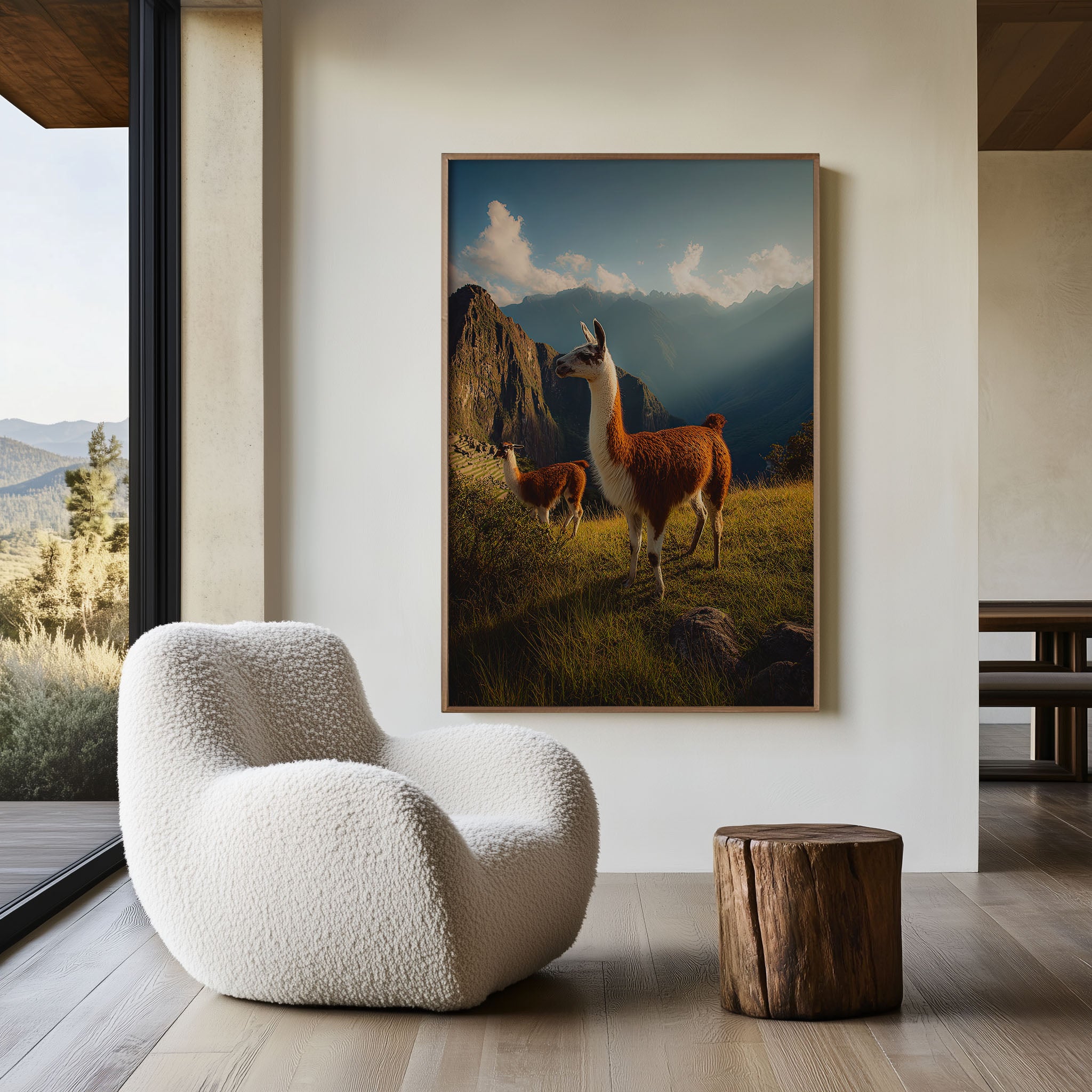 Peru Llama Wall Art Print – Andes Mountain Landscape Canvas & Framed Scenic Travel Decor