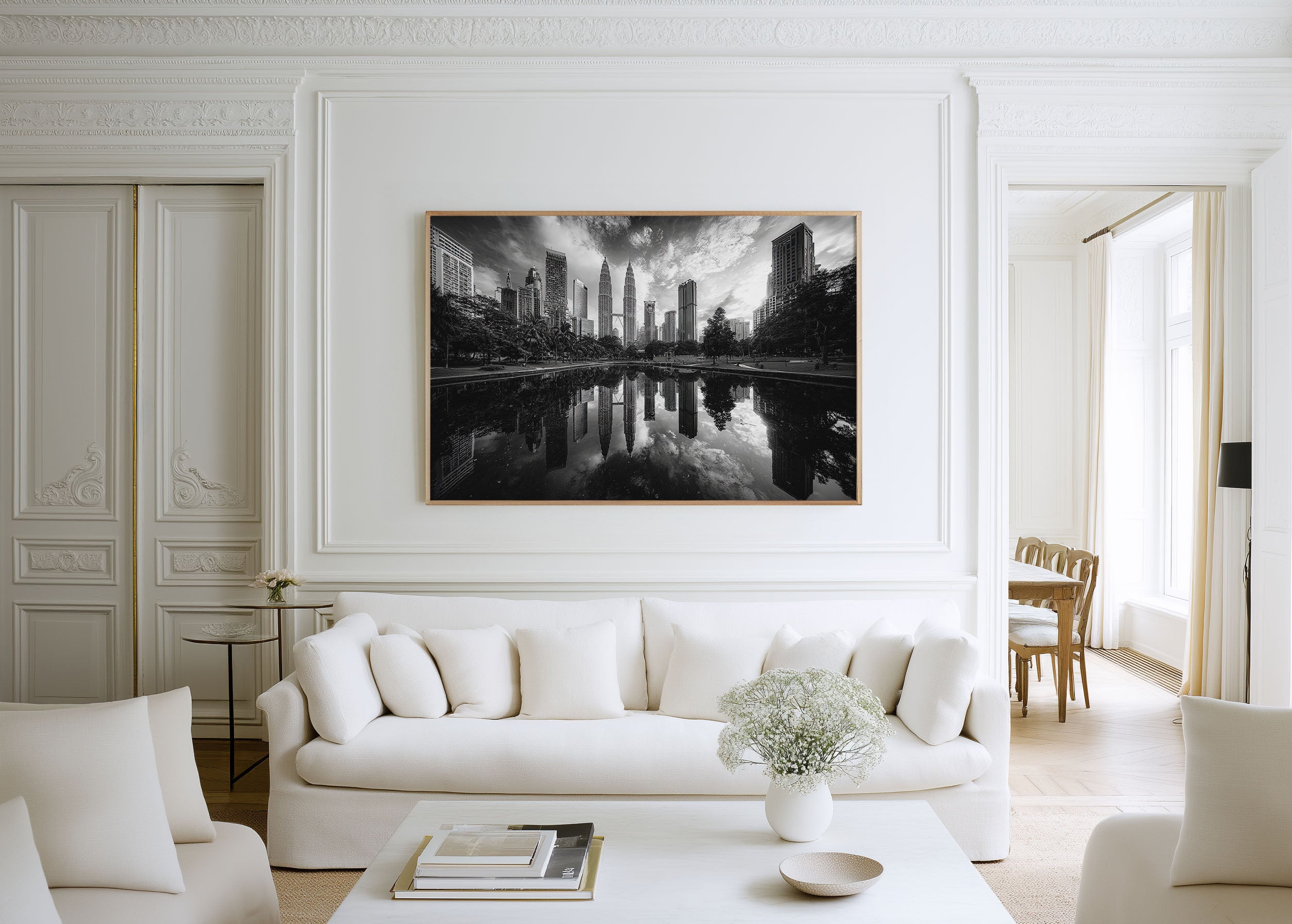 Petronas Towers Kuala Lumpur Black & White Wall Art Print