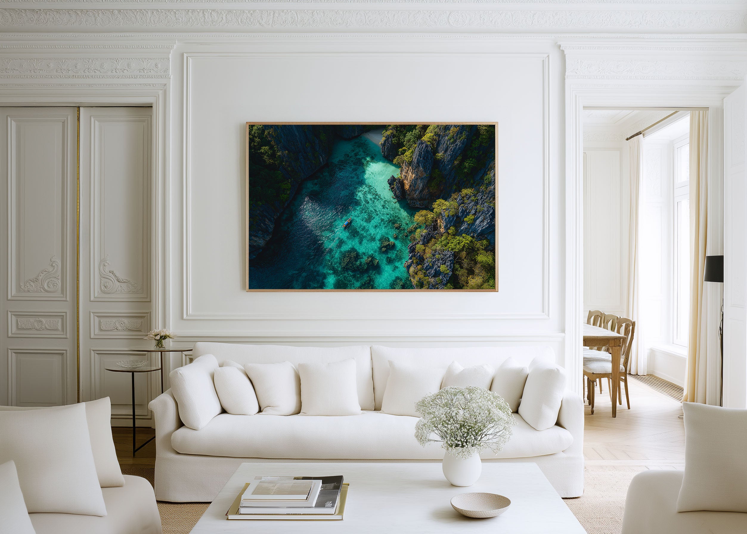 Phi Phi Islands Thailand Wall Art – Turquoise Lagoon Tropical Aerial Print