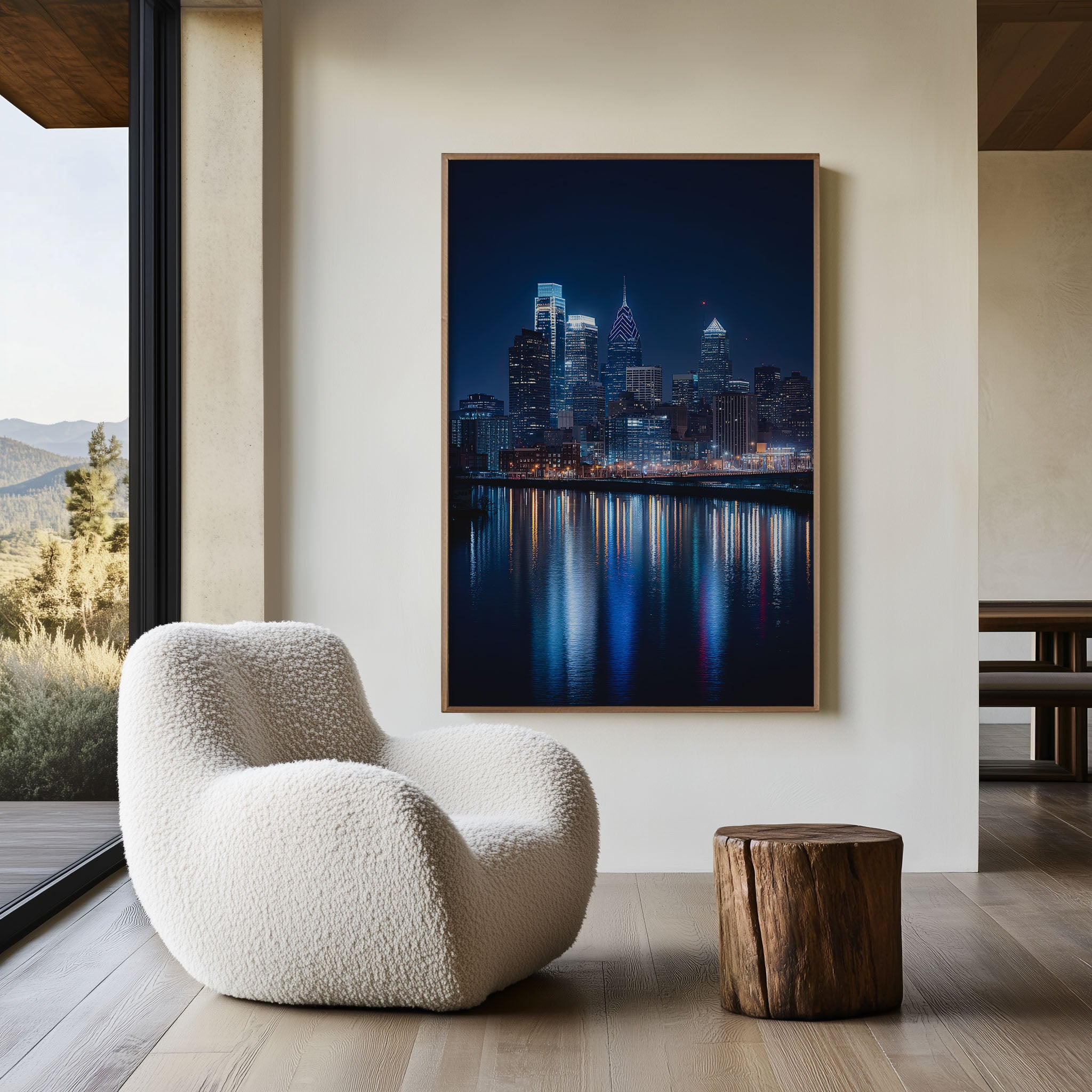 Philadelphia Skyline Wall Art Print | Night City Lights Photography | Philly Cityscape Poster | Pennsylvania Home Decor | Urban Architecture Print