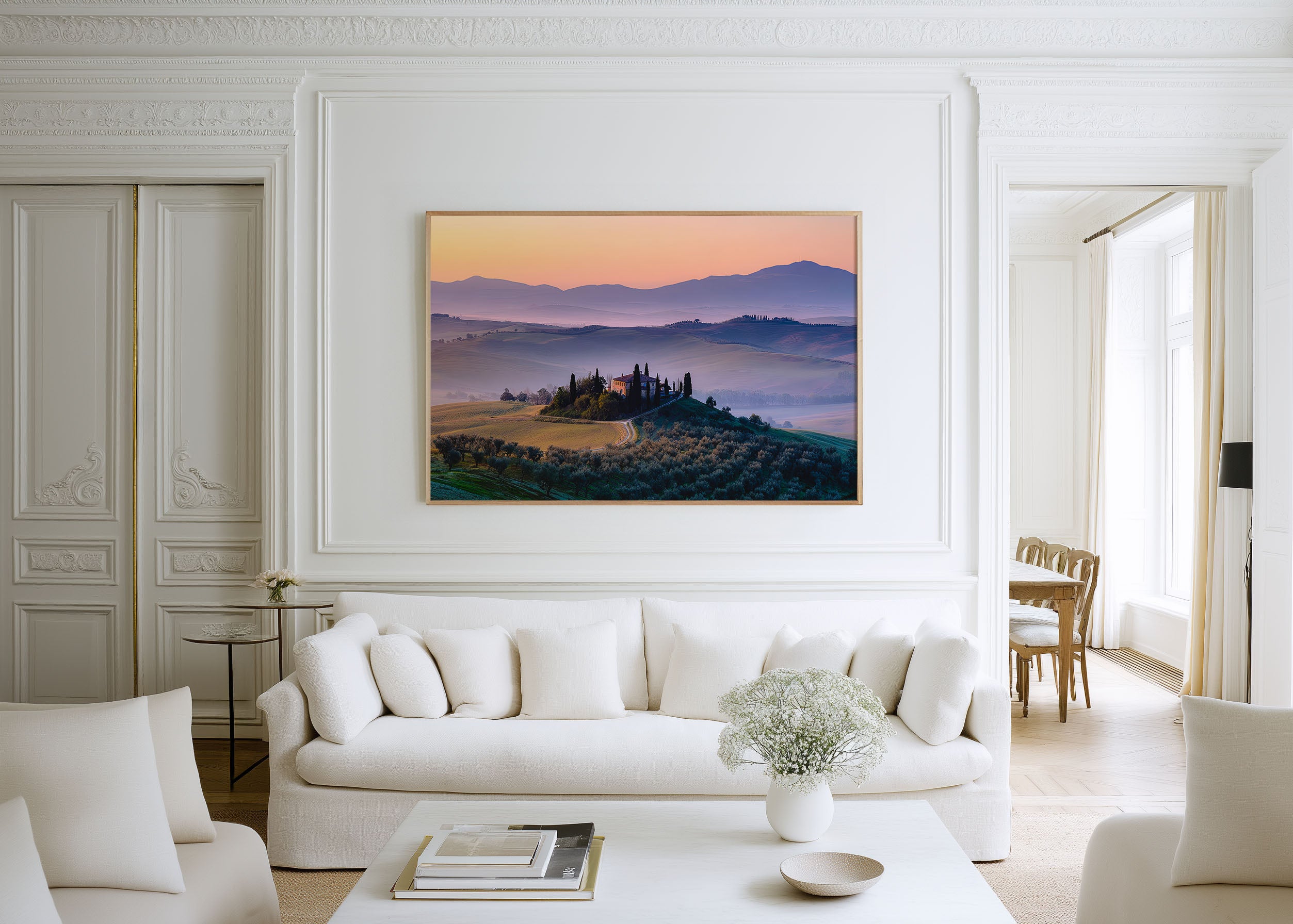 Podere Belvedere Tuscany Sunrise Wall Art – Italian Countryside Villa Landscape Print