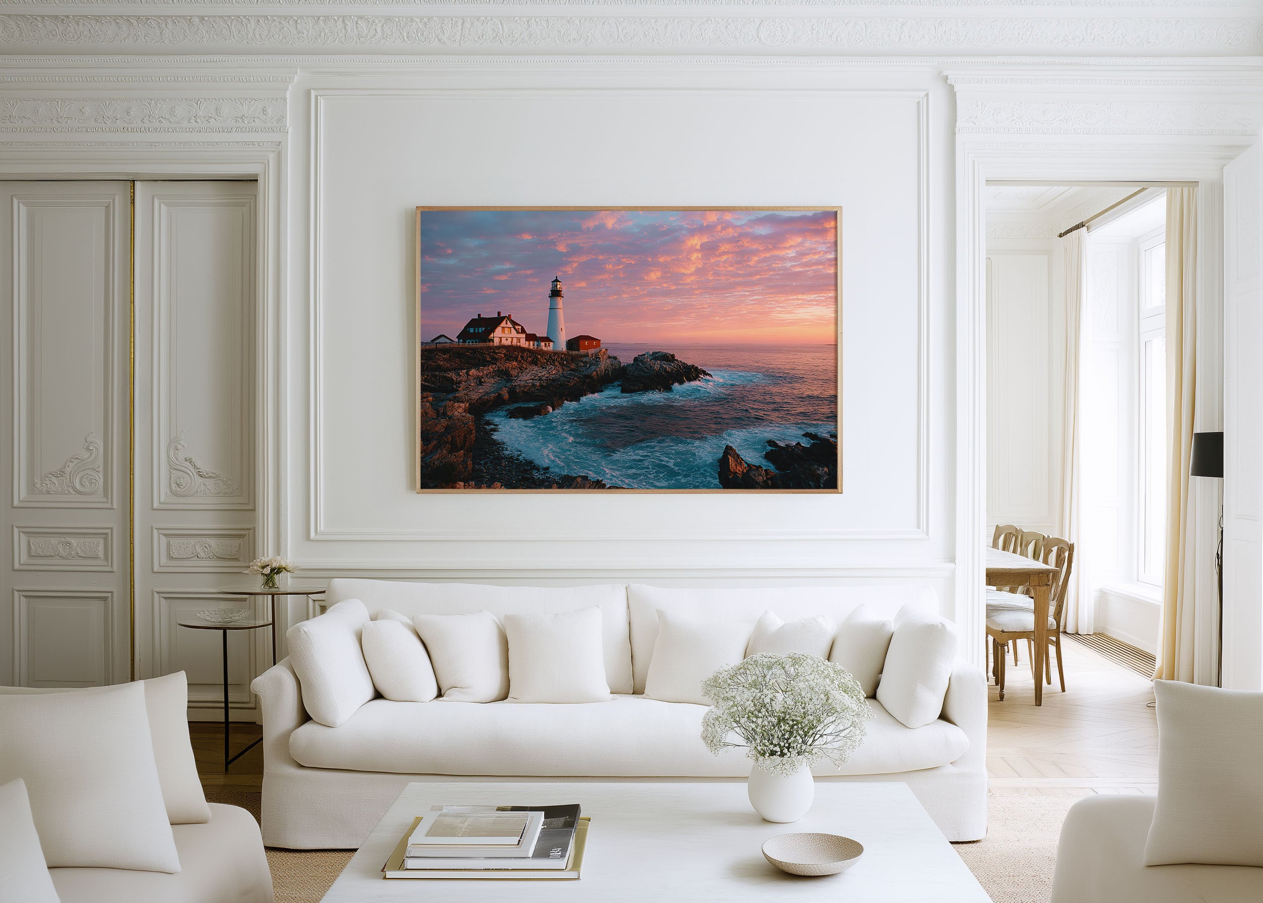 Portland Head Light Maine Sunset Wall Art Print