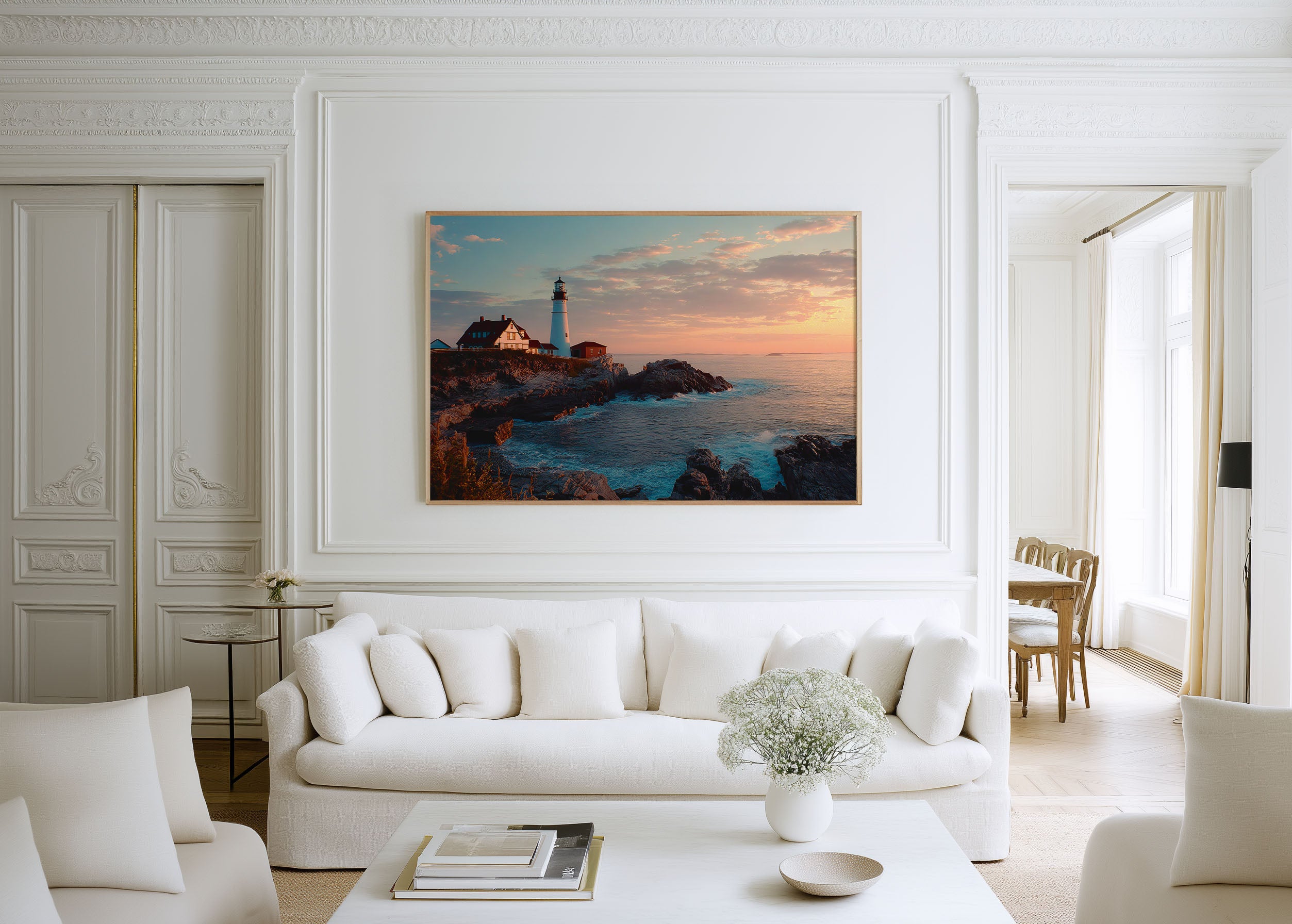 Portland Head Light Maine Sunset Wall Art Print