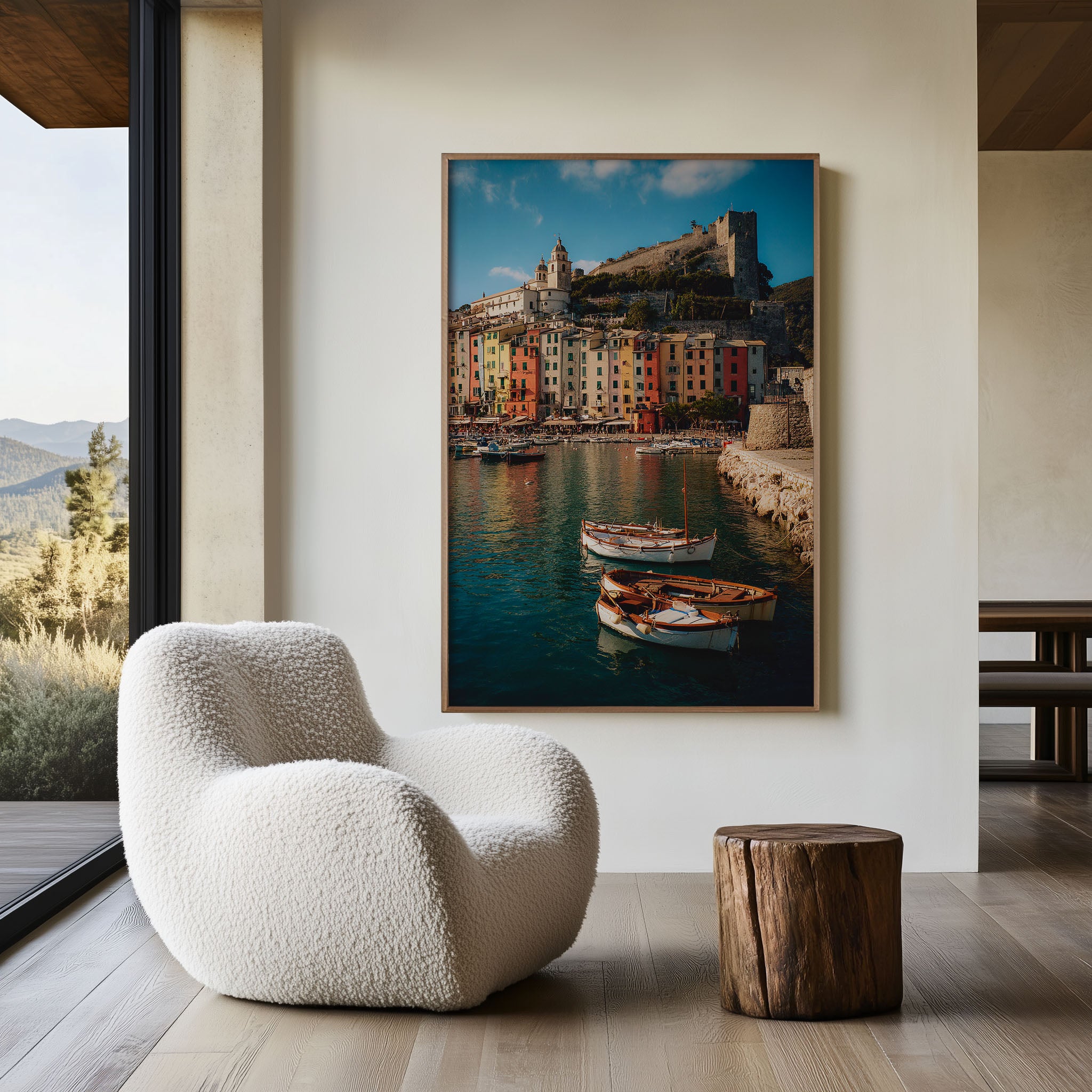 Portovenere Italy Harbor Wall Art | Colorful Coastal Village Print