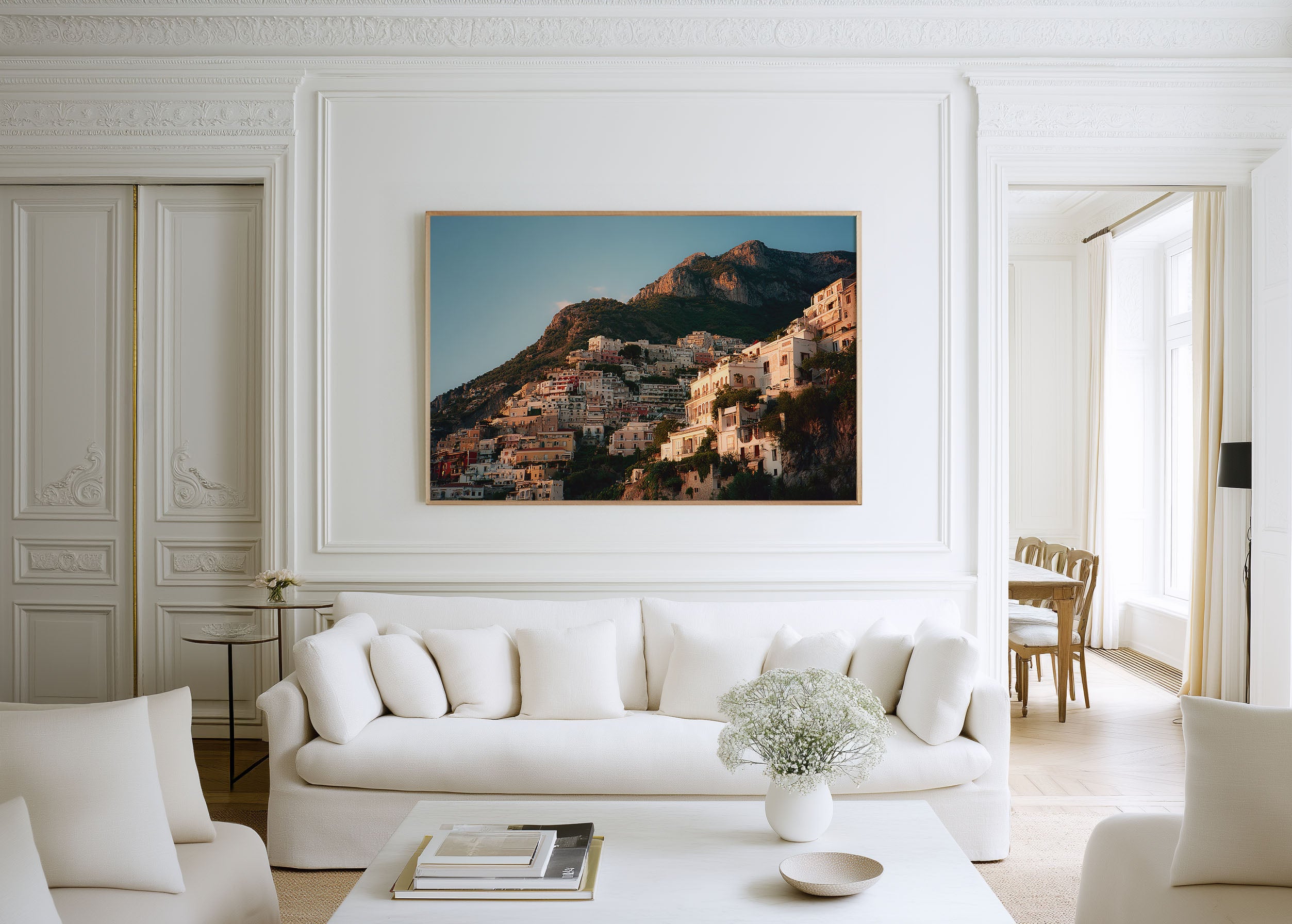 Positano Amalfi Coast Wall Art – Italy Cliffside Village Landscape