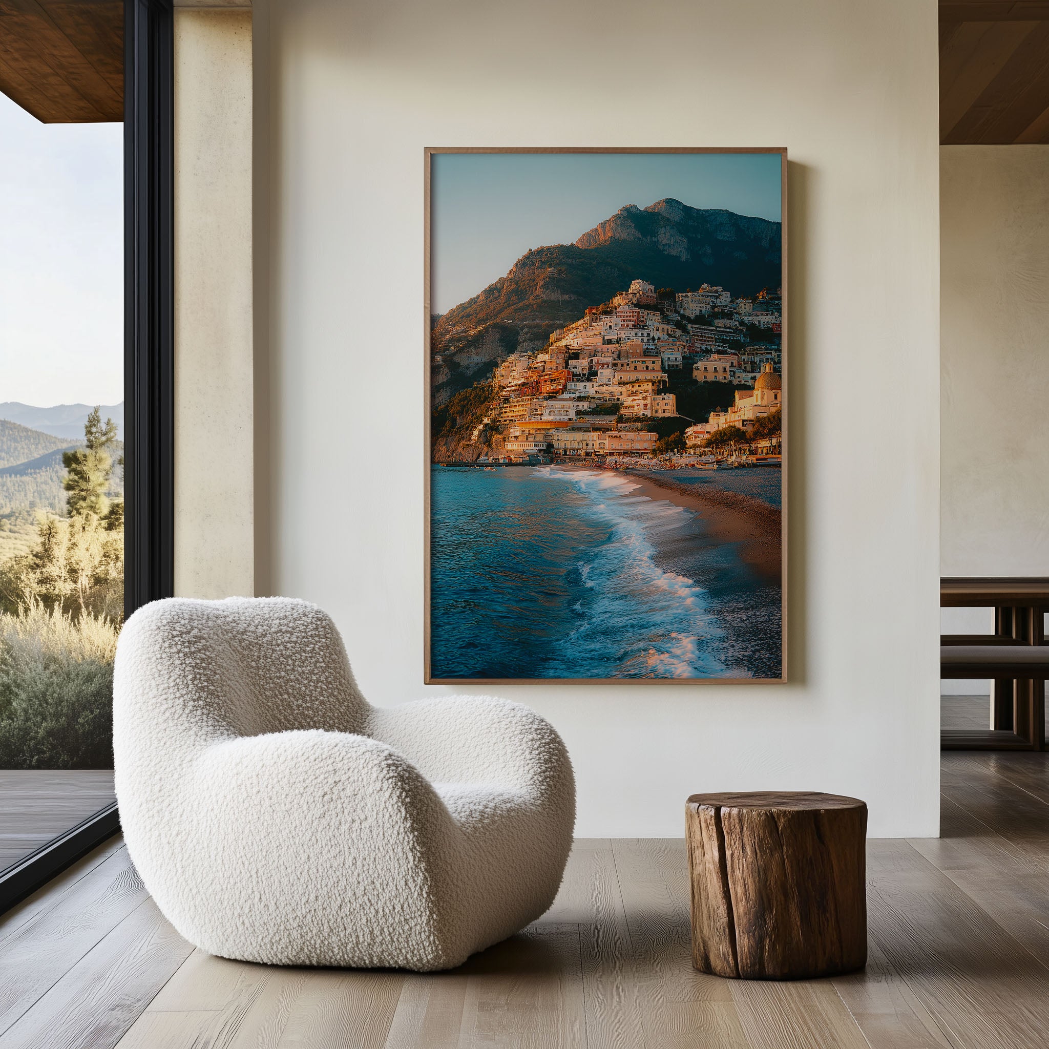Positano Beach Amalfi Coast Wall Art Print | Italy Coastal Canvas Decor