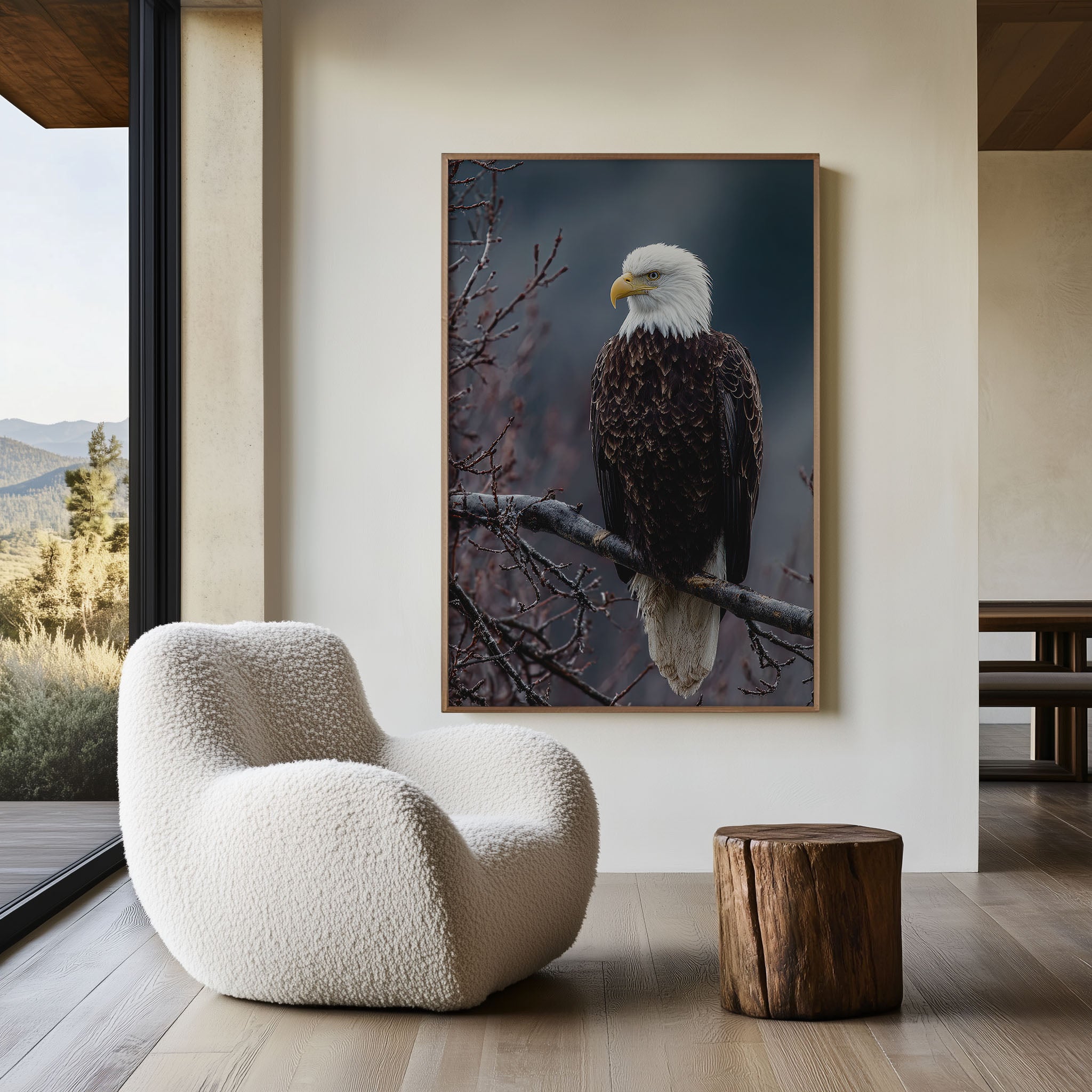 Bald Eagle Portrait Wall Art Print – Powerful Bird Canvas & Framed Wildlife Photography Decor