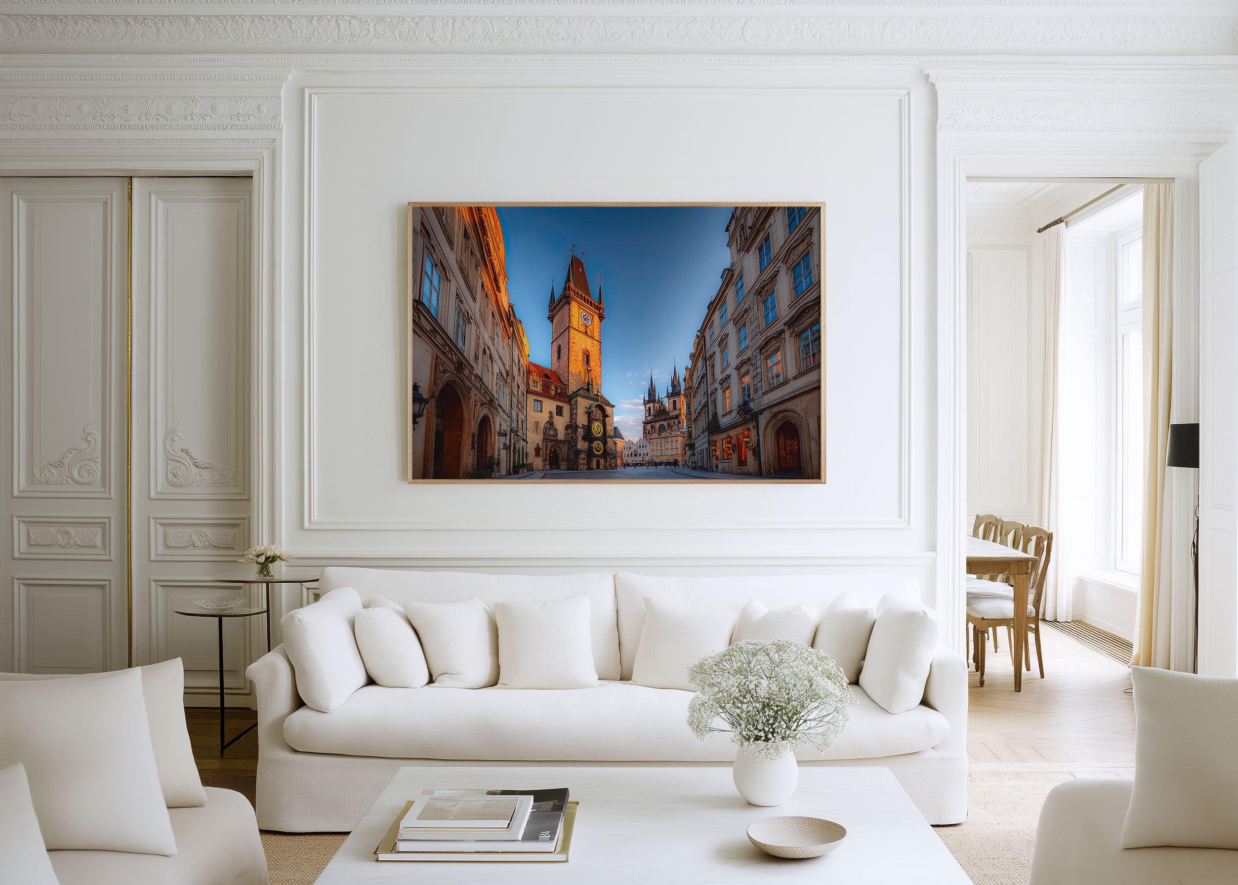 Prague Astronomical Clock Wall Art Print – Old Town Cityscape Canvas