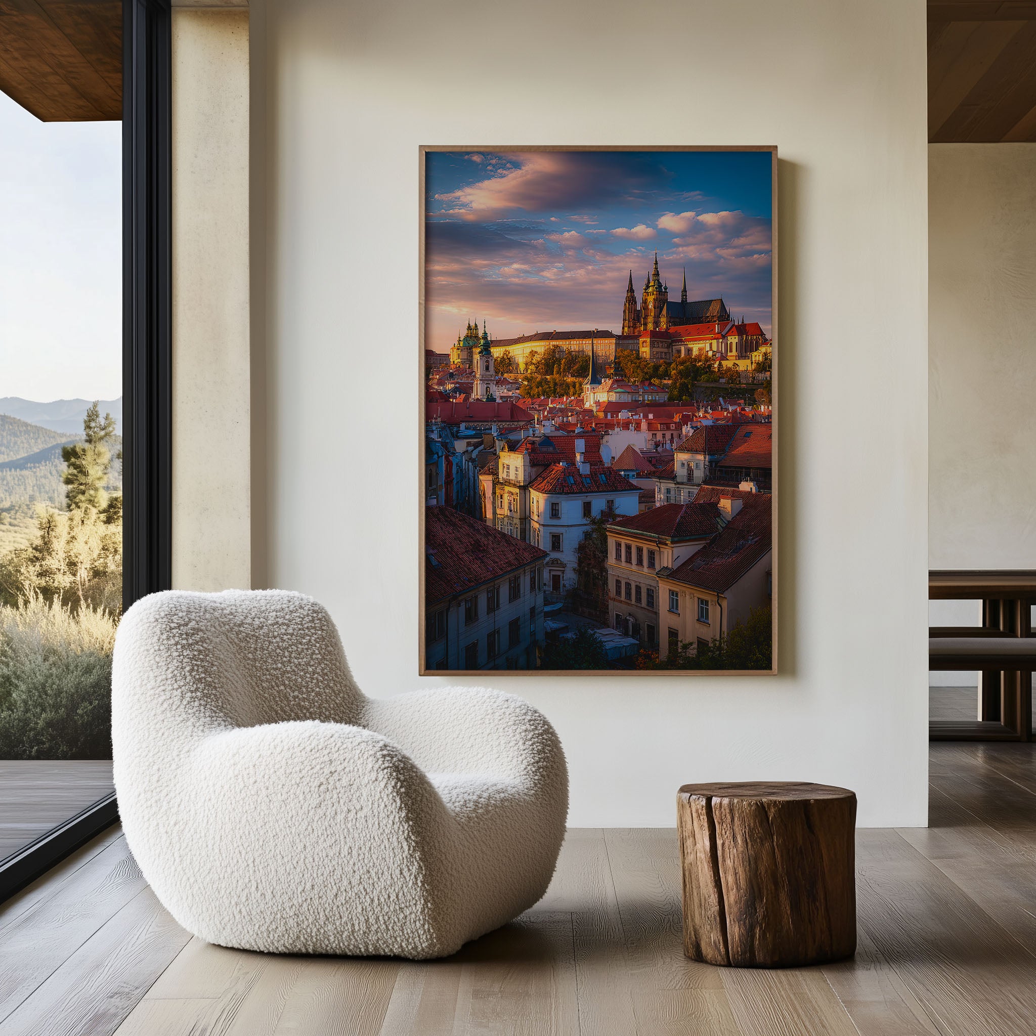 Prague Castle at Sunset | Czech Republic Travel Wall Art Print