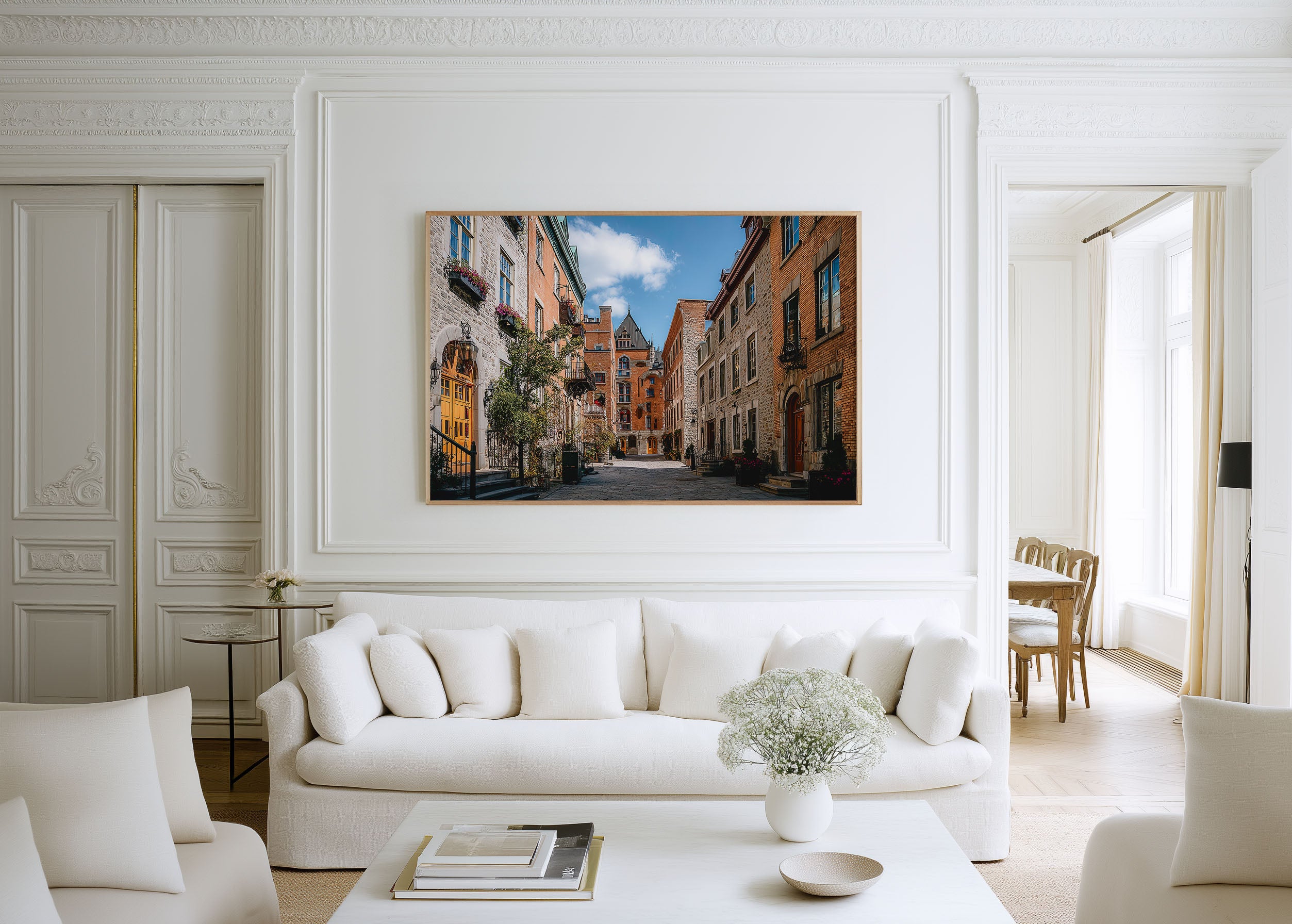 Quebec City Old Town Street Wall Art Print, Canada Historic Architecture