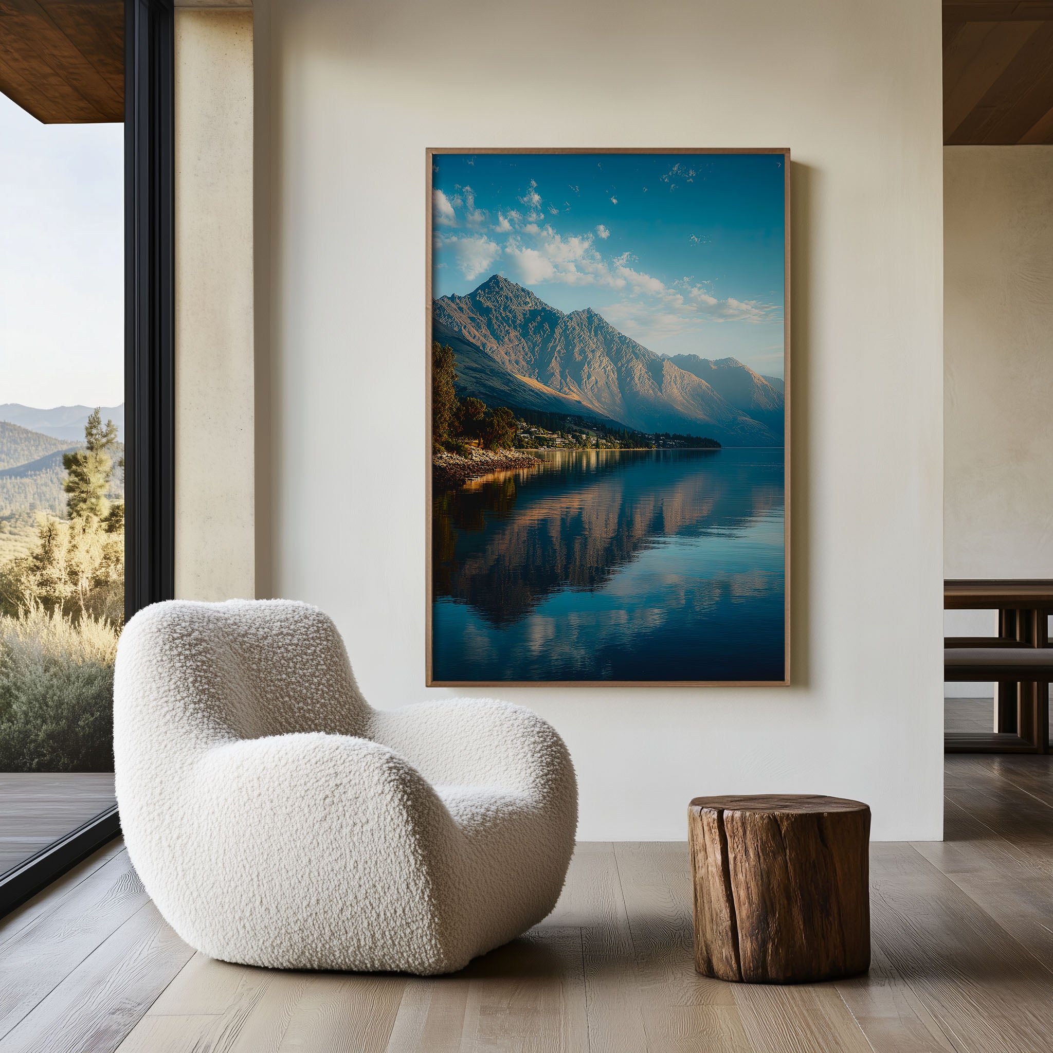 Queenstown Lake Wakatipu Mountain Reflection Wall Art Print | New Zealand Summer Photography | Alpine Lake Home Decor