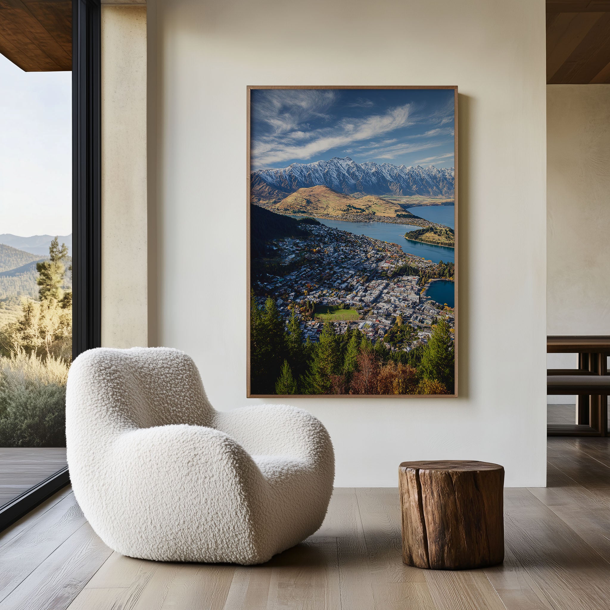 Queenstown Aerial View | Lake Wakatipu New Zealand Wall Art Print