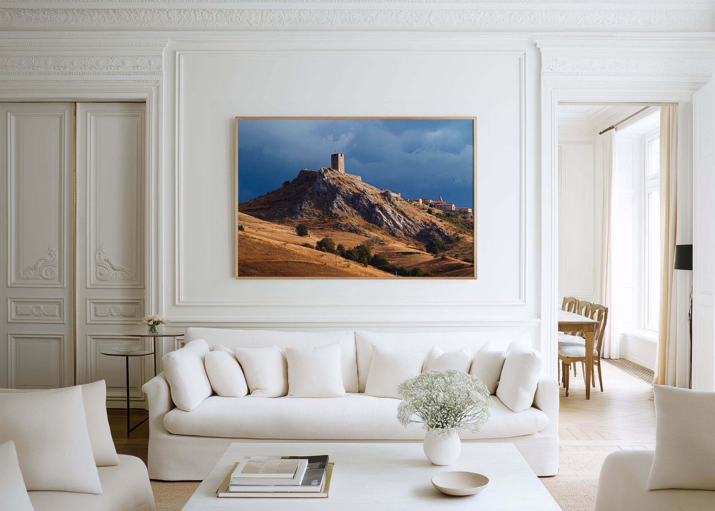 Radicofani Fortress Tuscany Wall Art – Hilltop Castle Italian Landscape Print