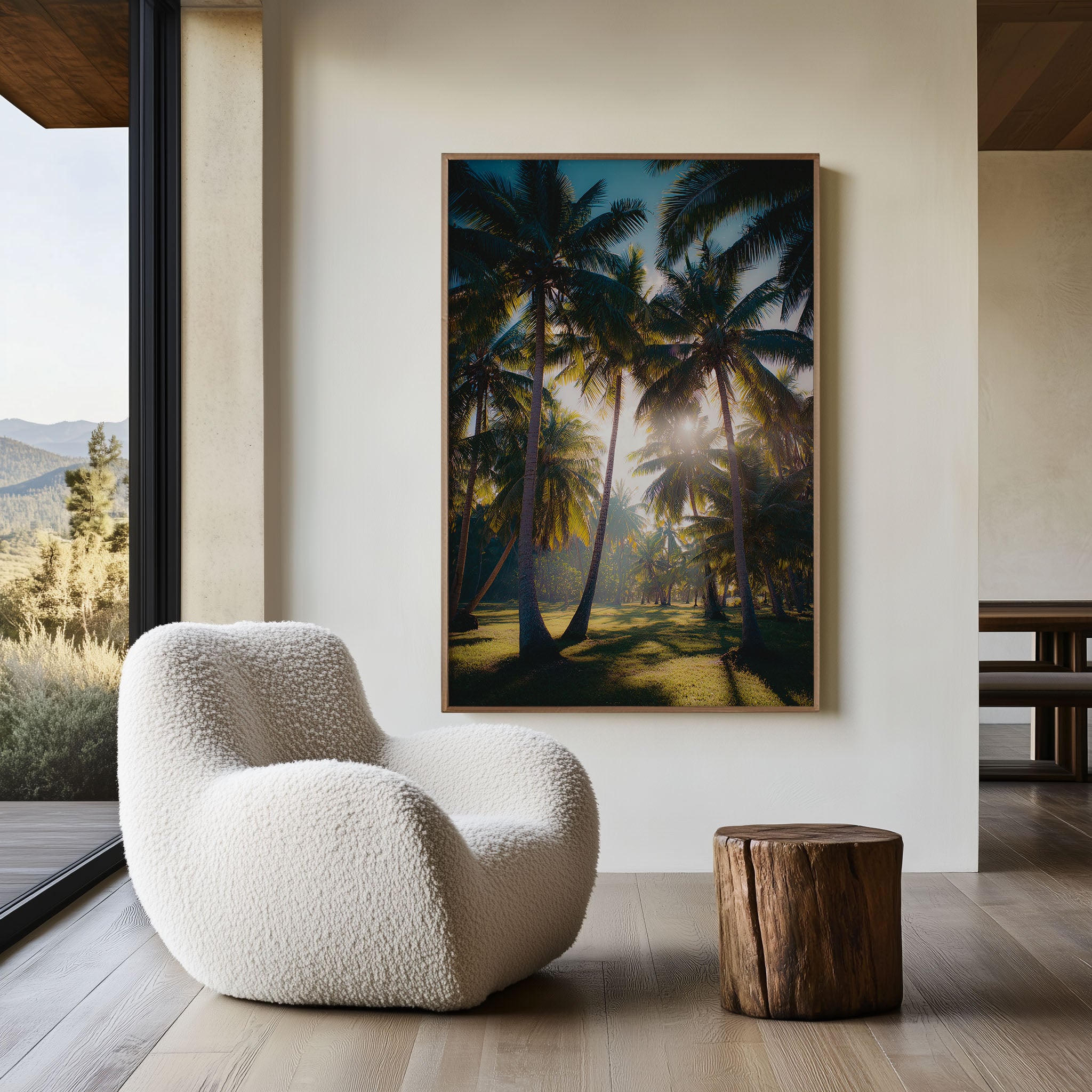 Rarotonga Palm Grove Sunburst | Cook Islands Tropical Wall Art Print
