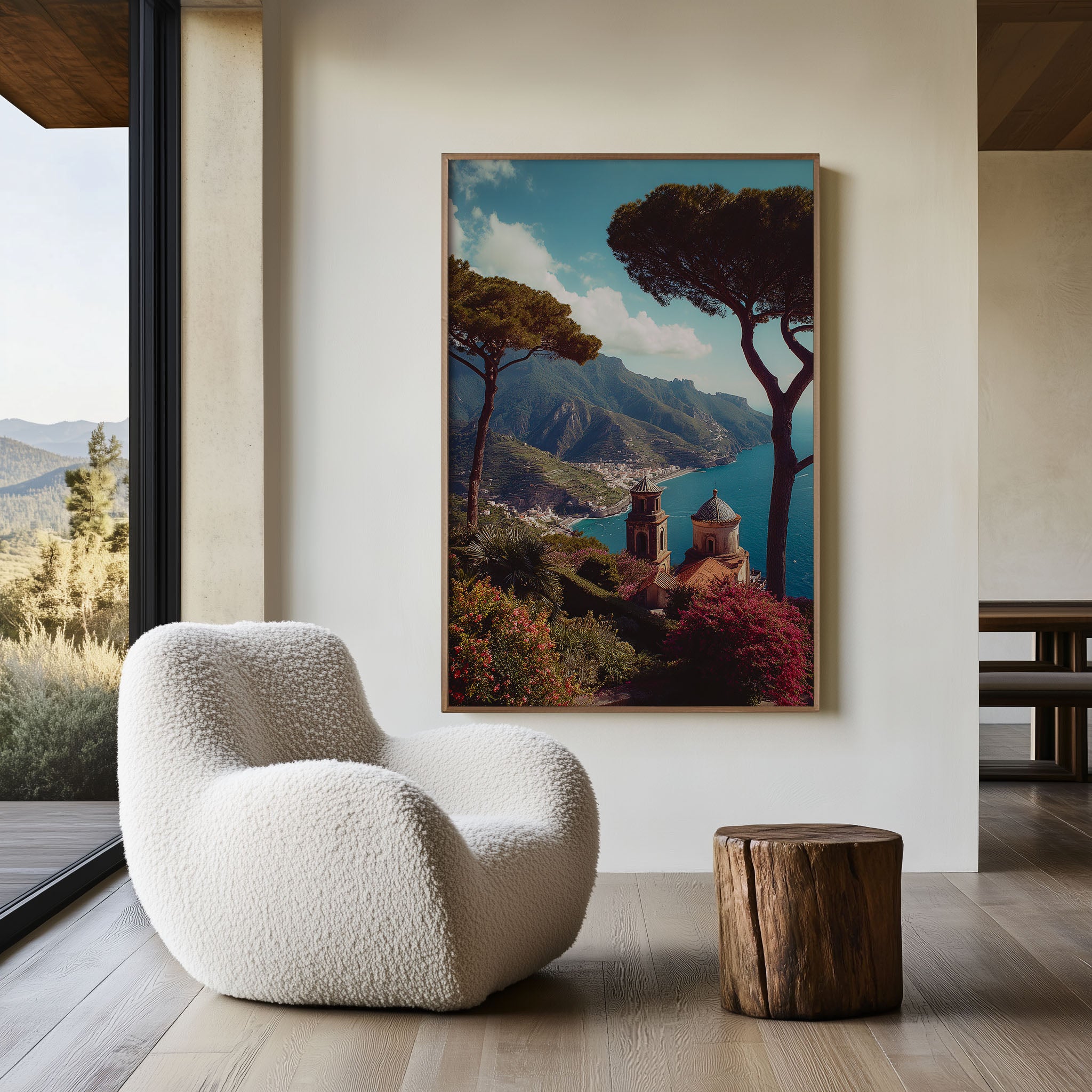 Ravello Coastal Garden Wall Art Print | Amalfi Coast Italy Canvas