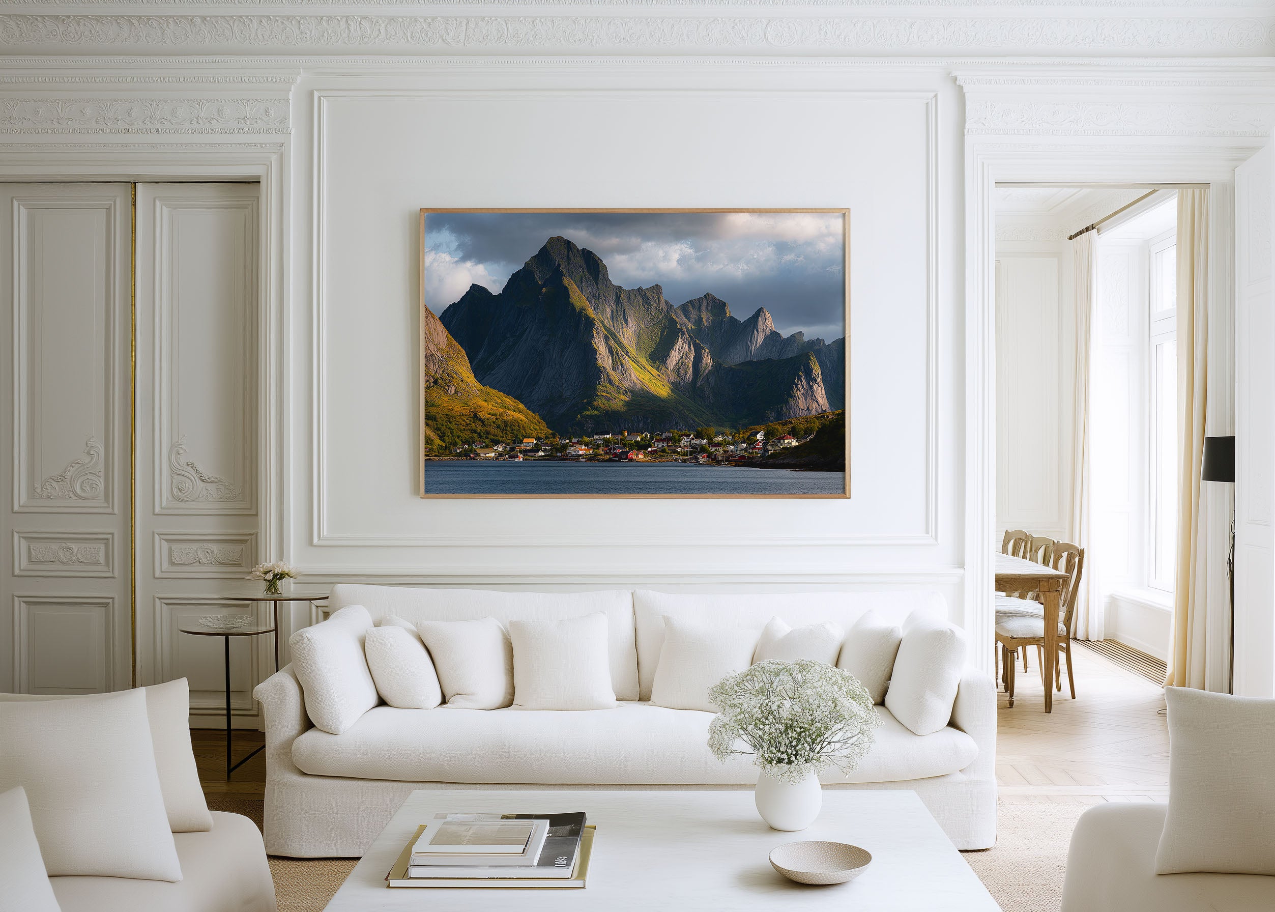 Reine Village Lofoten Wall Art Print | Norway Fjord Mountains