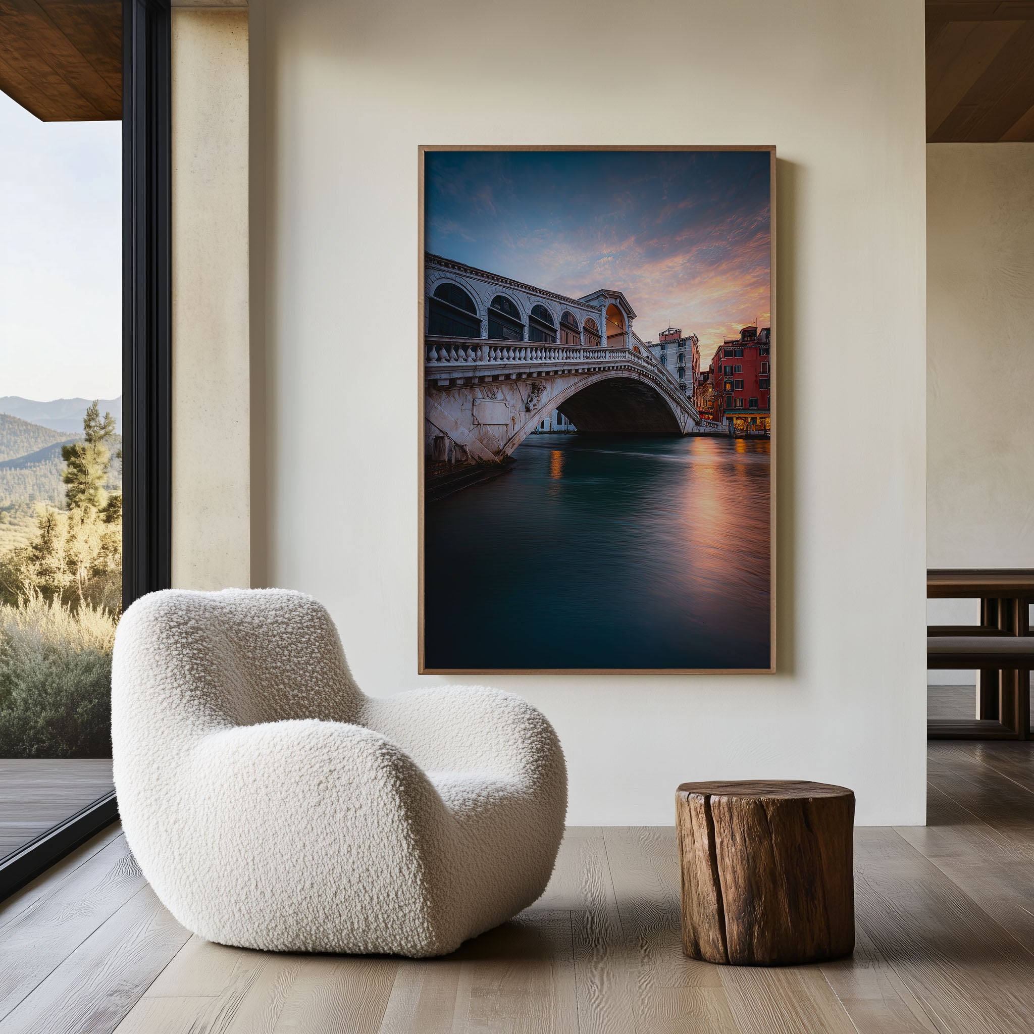 Venice Rialto Bridge Wall Art Print | Grand Canal Sunset Photography | Italy Cityscape Poster | European Travel Print | Romantic Home Decor