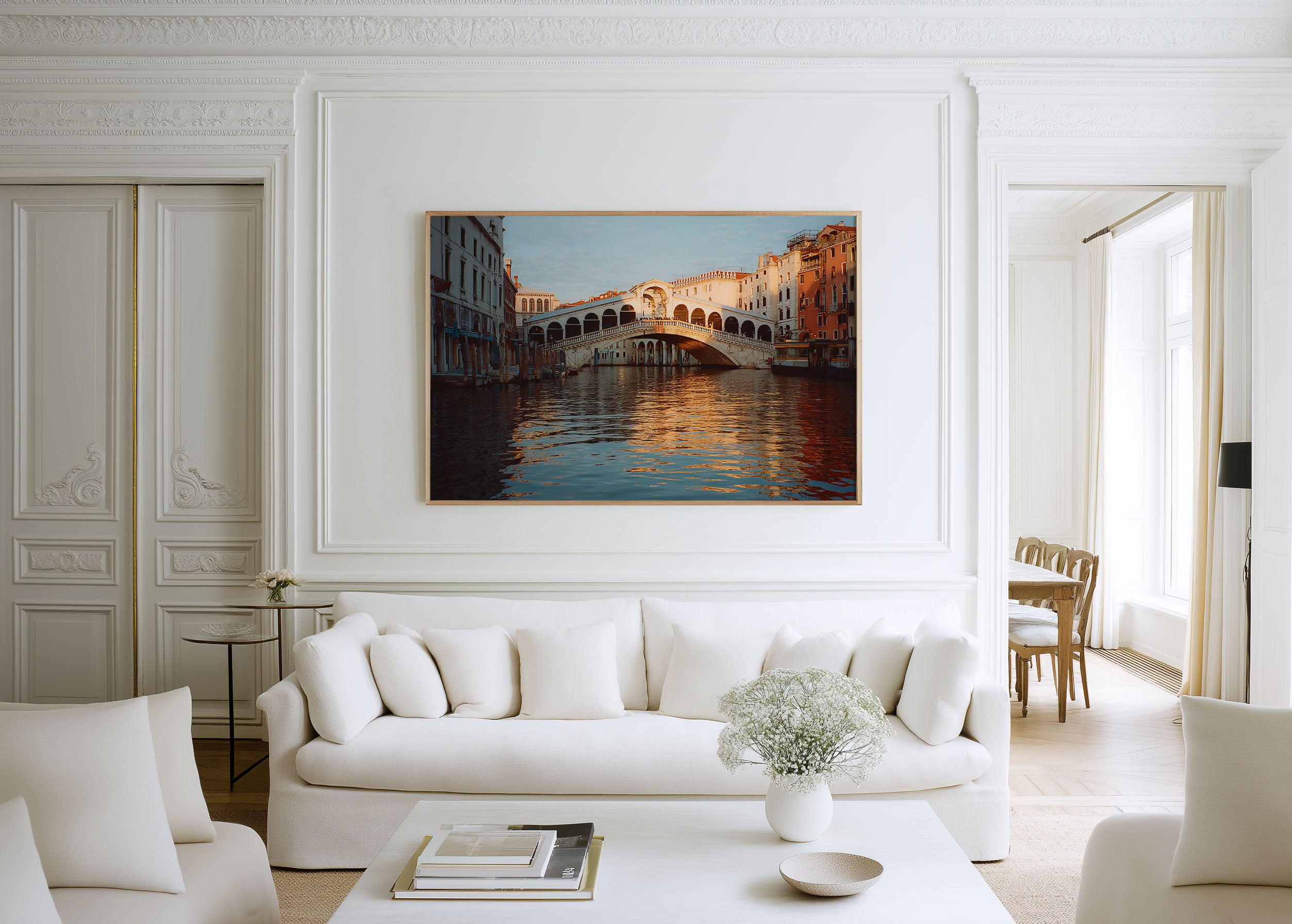 Rialto Bridge Venice Italy Wall Art Print, Grand Canal Sunset Venice Architecture