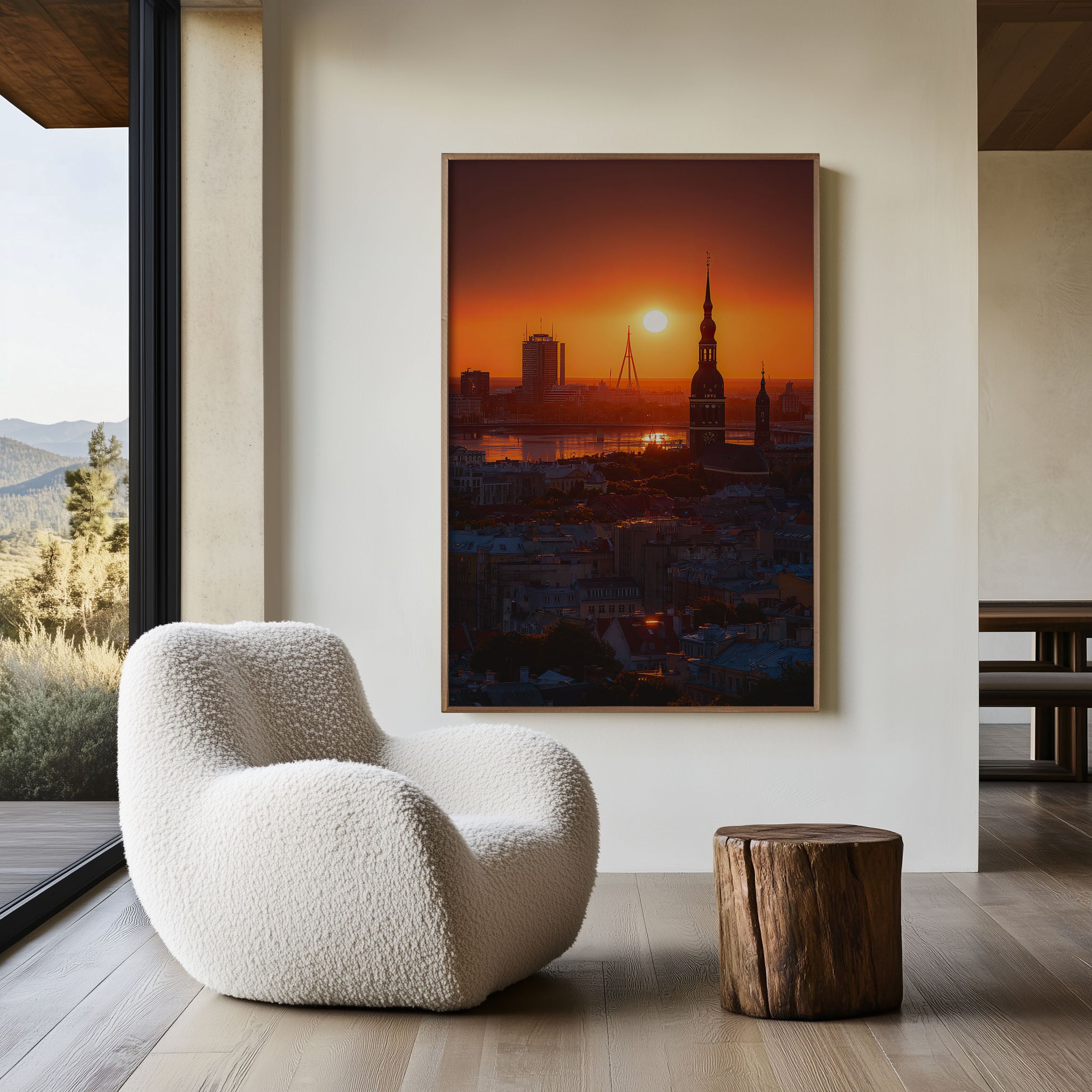 Riga Sunset Wall Art | Riga Cathedral Old Town Latvia Daugava River Print | Travel Photography Poster