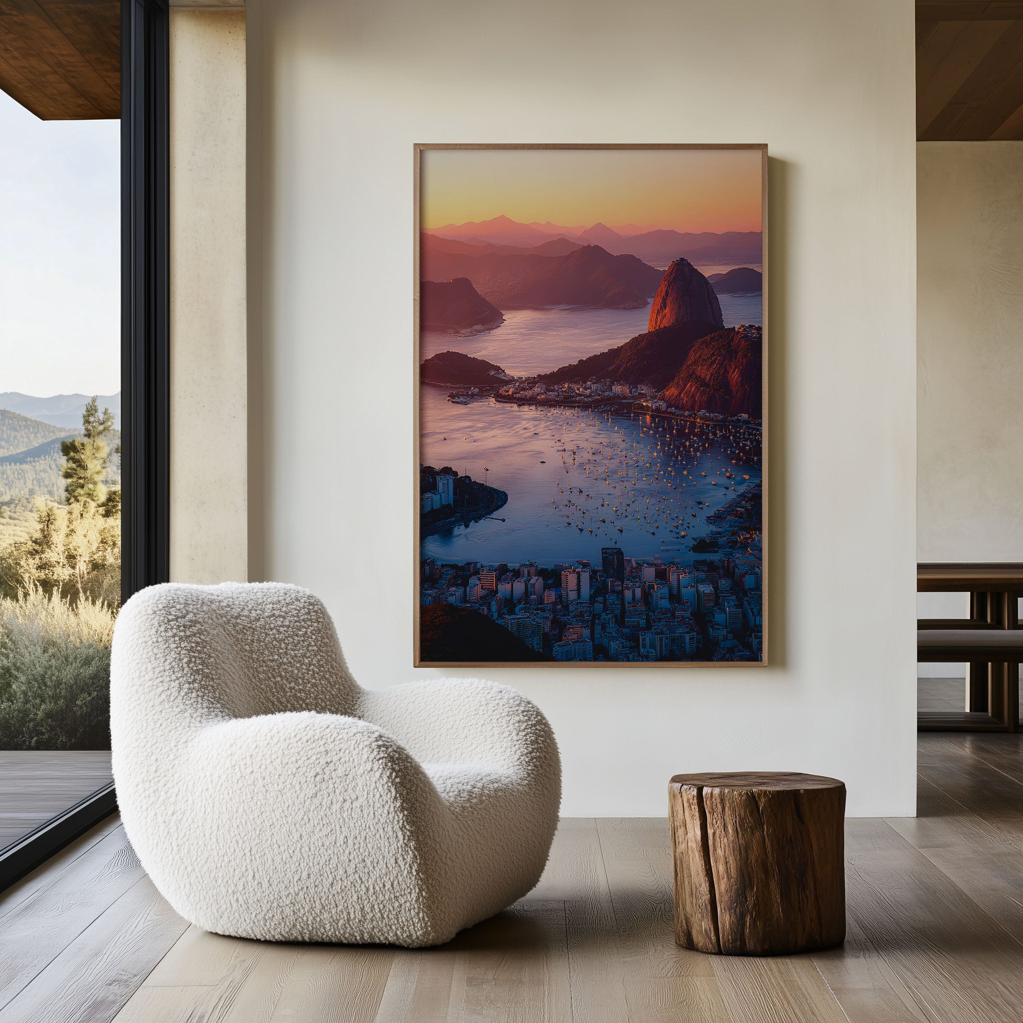 Rio de Janeiro Wall Art Print | Sugarloaf Mountain Sunset Photography | Brazil Cityscape Landscape Poster | South America Travel Print | Coastal Home Decor