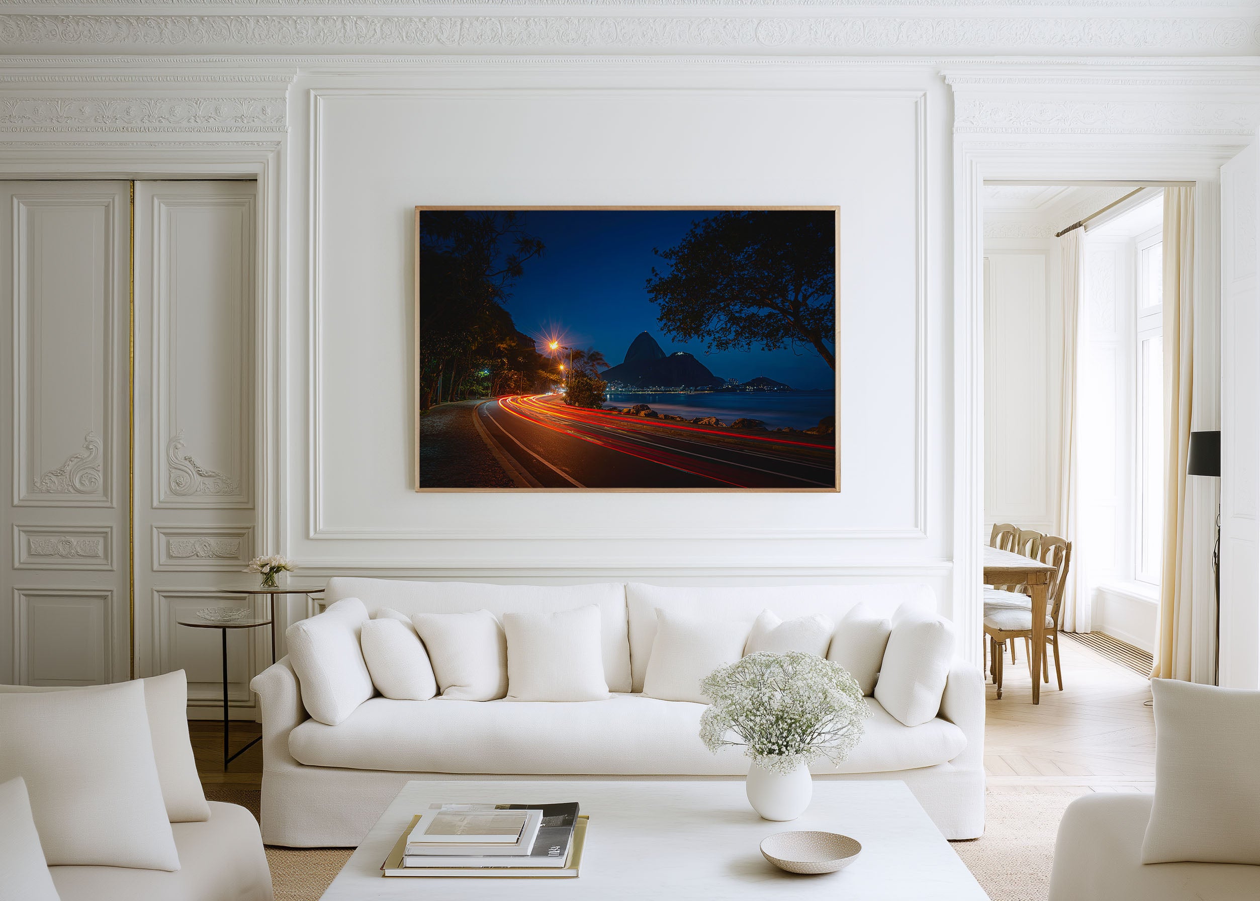 Rio de Janeiro Coastal Road Wall Art Print, Sugarloaf Mountain Night