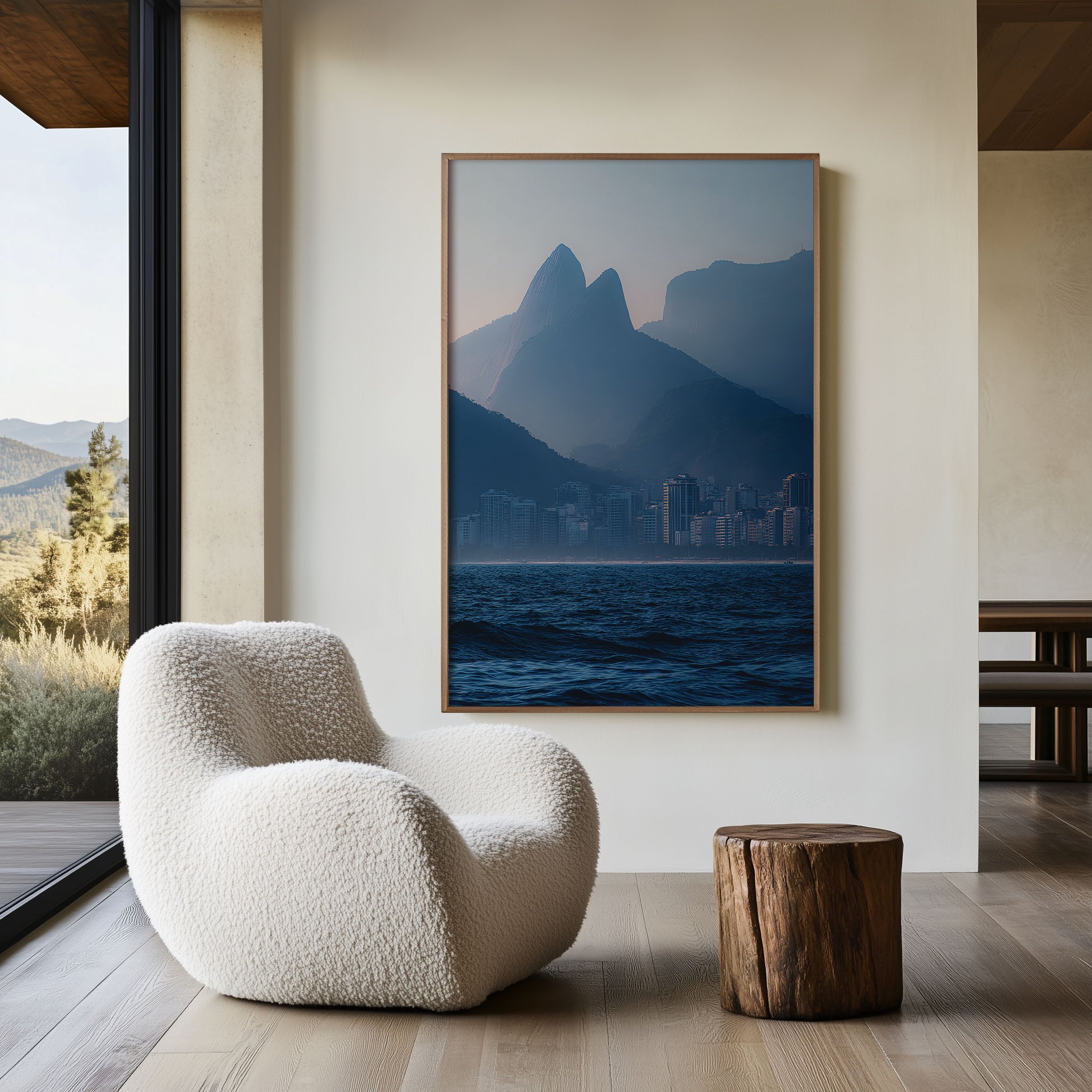 Rio de Janeiro Ipanema Beach Wall Art | Dois Irmãos Mountains Brazil Ocean Print | Travel Photography Poster