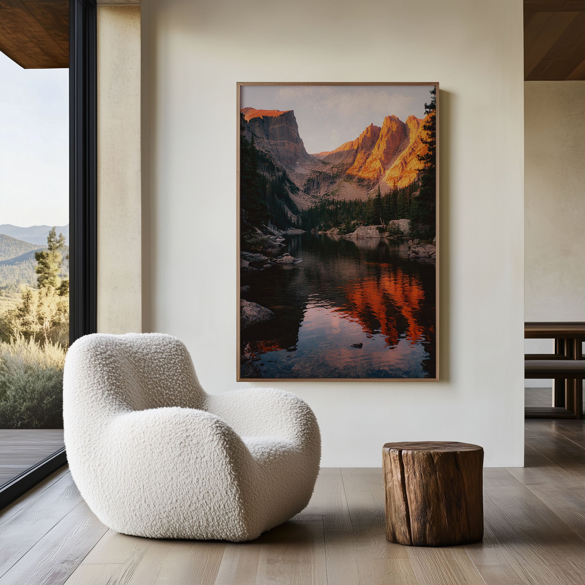 Rocky Mountain Sunset Lake Wall Art | Nature Reflection Landscape Print