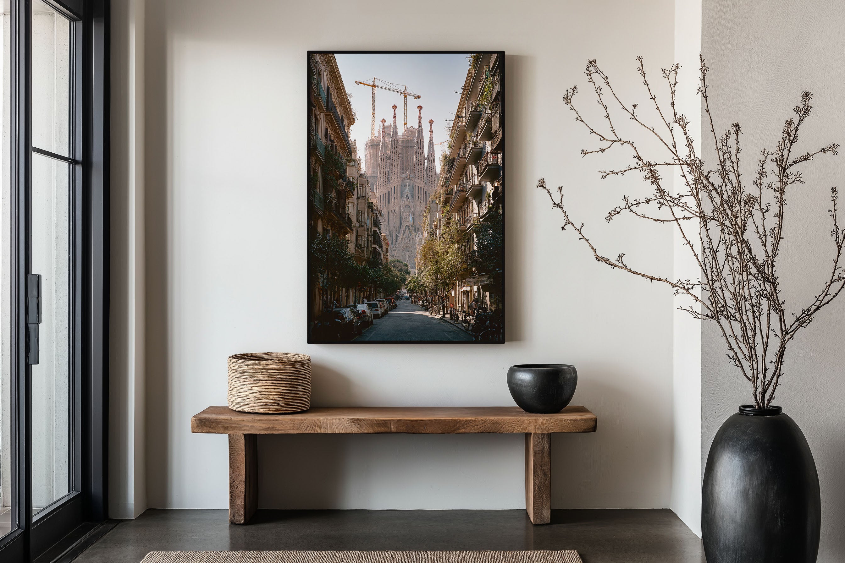 Sagrada Família Barcelona Wall Art Print | Spain Street Photography | Gaudí Architecture cityscape Poster