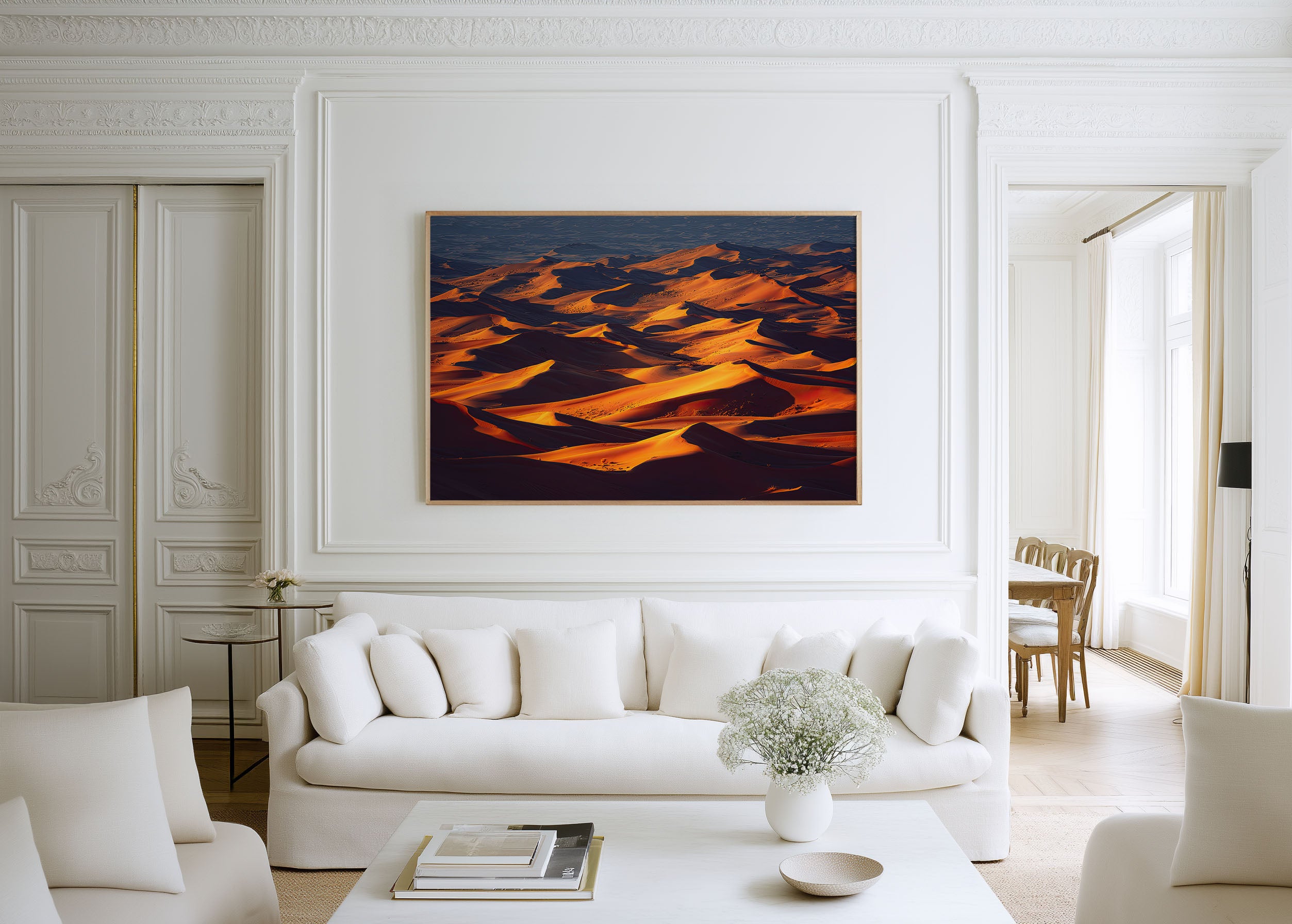 Sahara Desert Sand Waves Wall Art Print | Morocco Golden Sand Dunes Landscape Photography