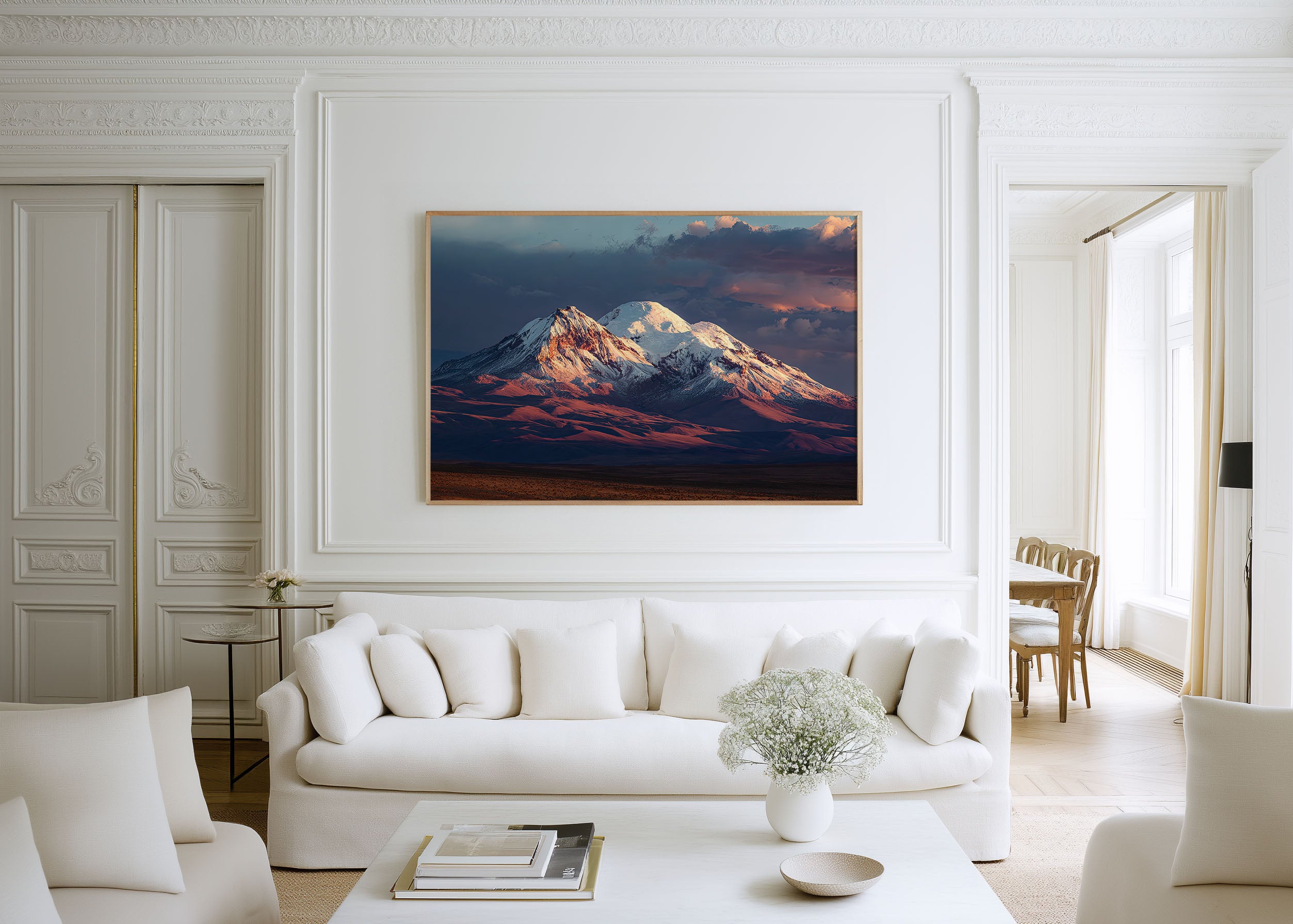 Sajama Volcano Wall Art Print – Bolivia Andes Snow Mountain Sunset Landscape Photography, Dramatic Altiplano Nature Decor