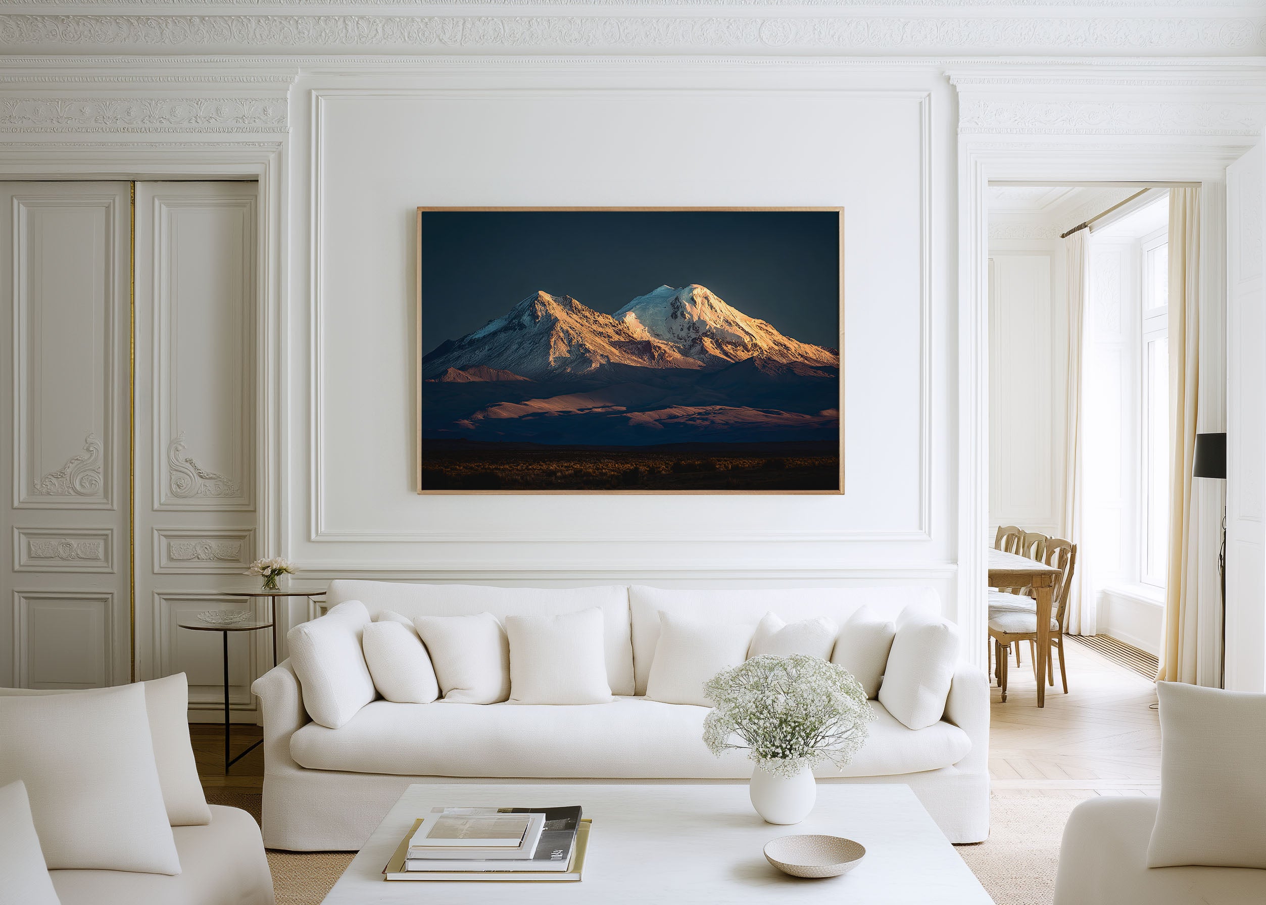 Sajama Mountain Wall Art Print – Bolivia Andes Snow Peak Landscape Photography, Dramatic Sunset Mountain Decor
