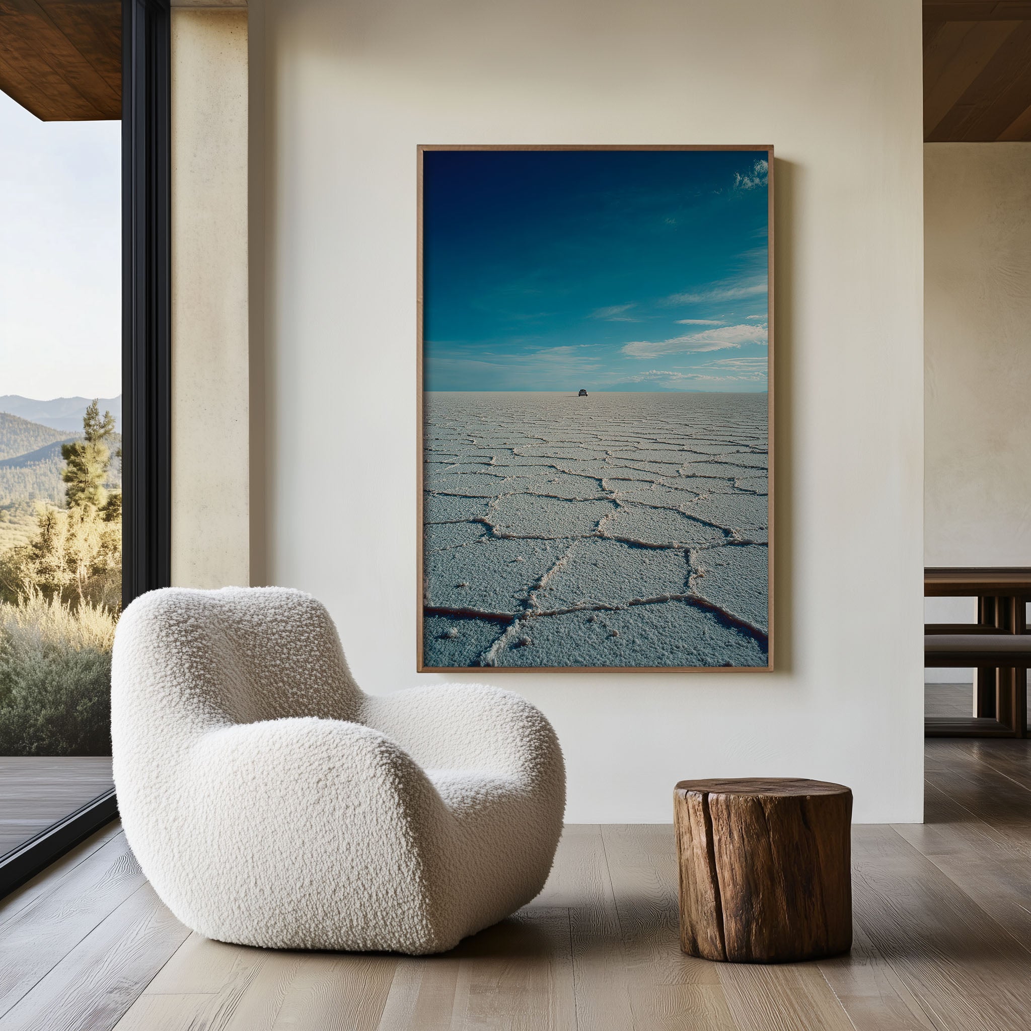 Salar de Uyuni Wall Art Print | Bolivia Salt Flats 4WD Infinite Horizon Photography | South America Travel Poster | Minimalist Home Decor