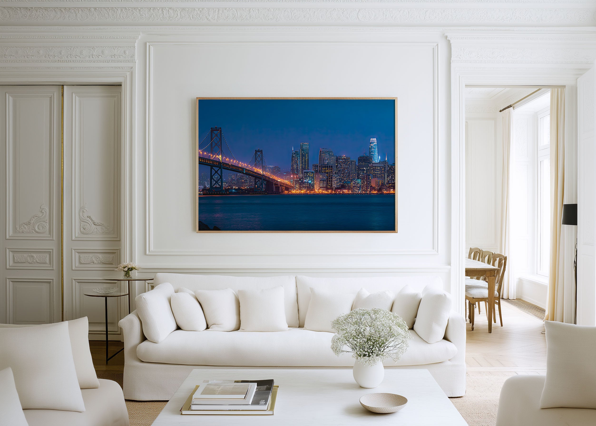 San Francisco Skyline Bay Bridge Wall Art Print | California Night Cityscape Photography