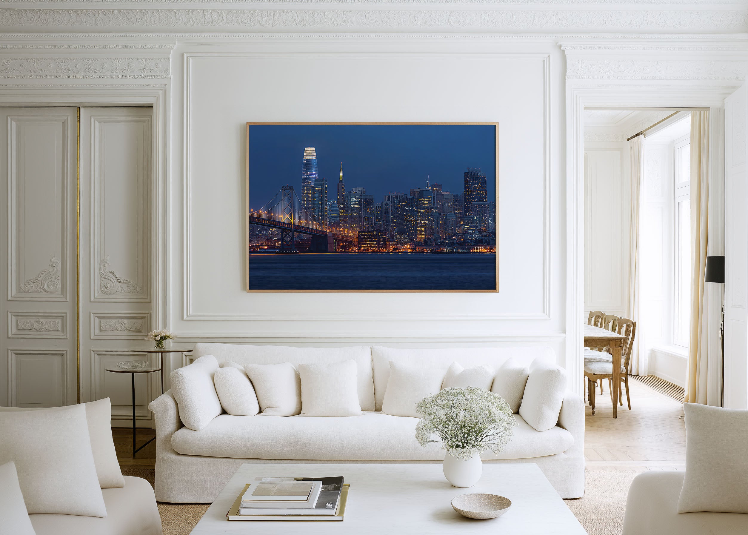 San Francisco Skyline Wall Art Print | Bay Bridge Night Cityscape Photography