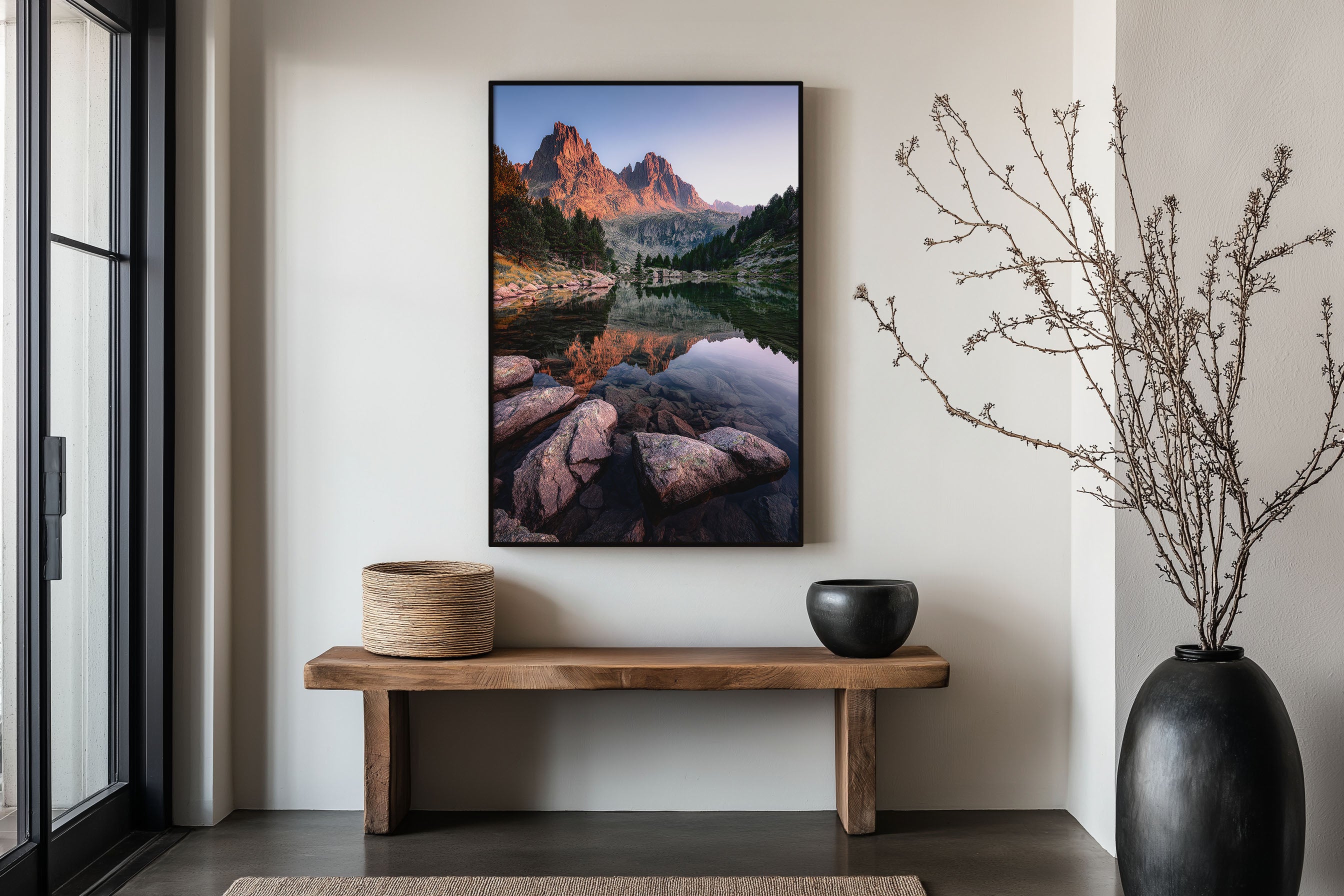 Sant Maurici Lake Pyrenees Wall Art Print | Spain Alpine Reflection Photography | Mountain Sunset Landscape Poster