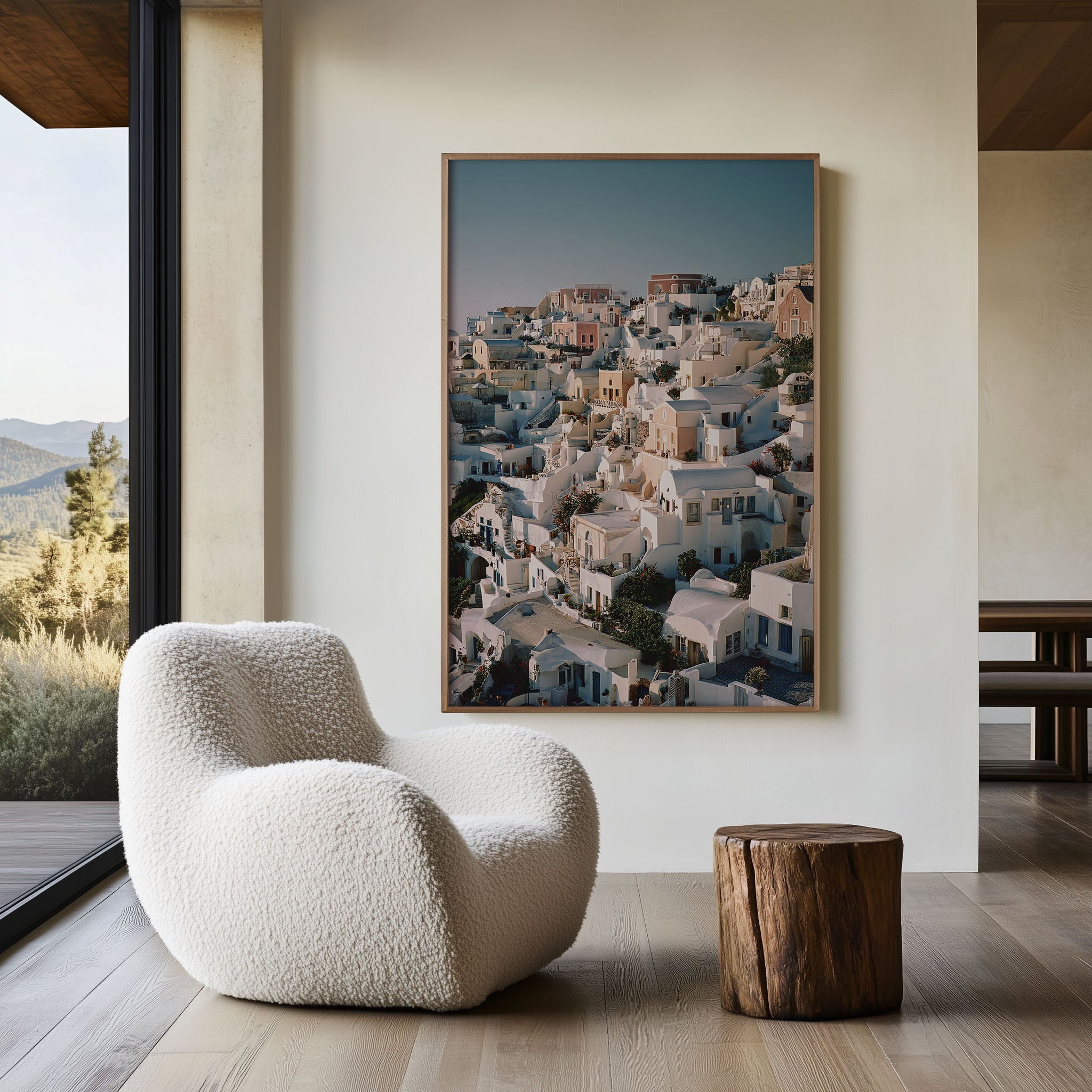 Santorini Oia Rooftops Wall Art Print | Greece White Cycladic Architecture Photography | Greek Islands Travel Poster | Mediterranean Home Decor