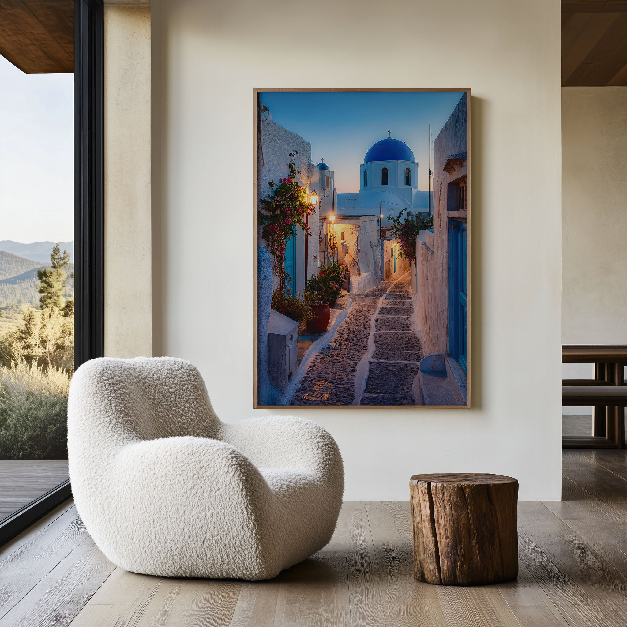 Santorini Greece Wall Art Print | Mediterranean Coastal Photography