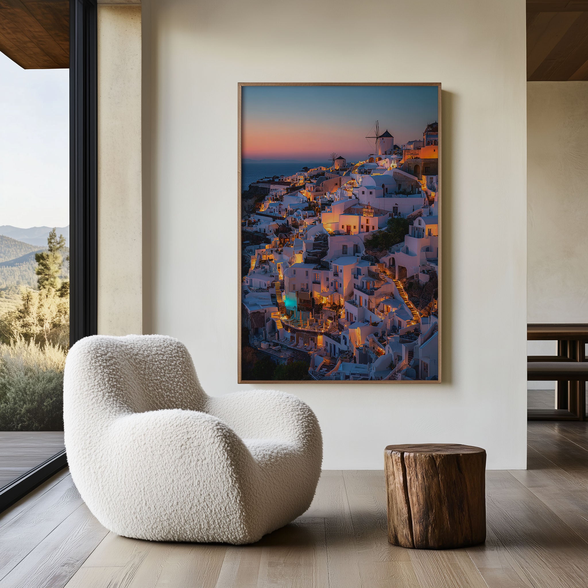 Oia Santorini Wall Art Print | Greece Sunset Coastal Photography