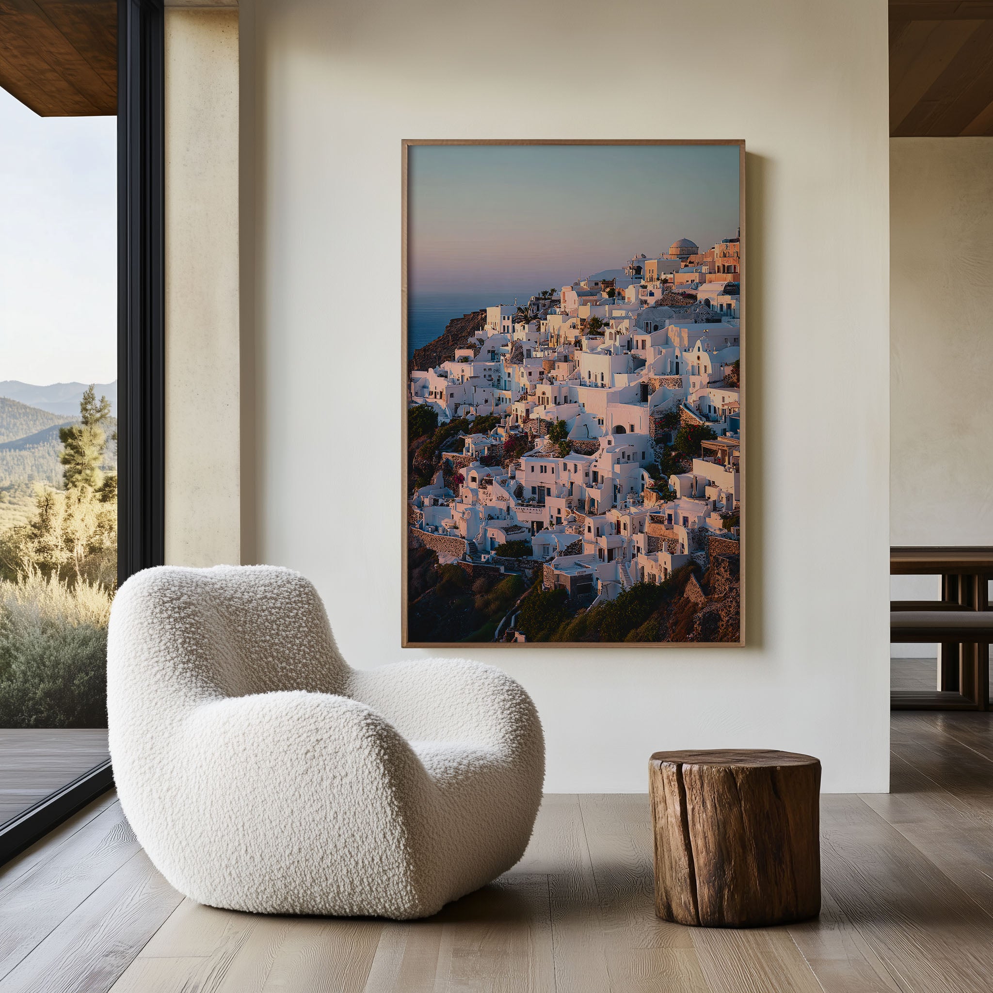 Santorini Oia Coastal Wall Art Print | Greece Sunset Photography
