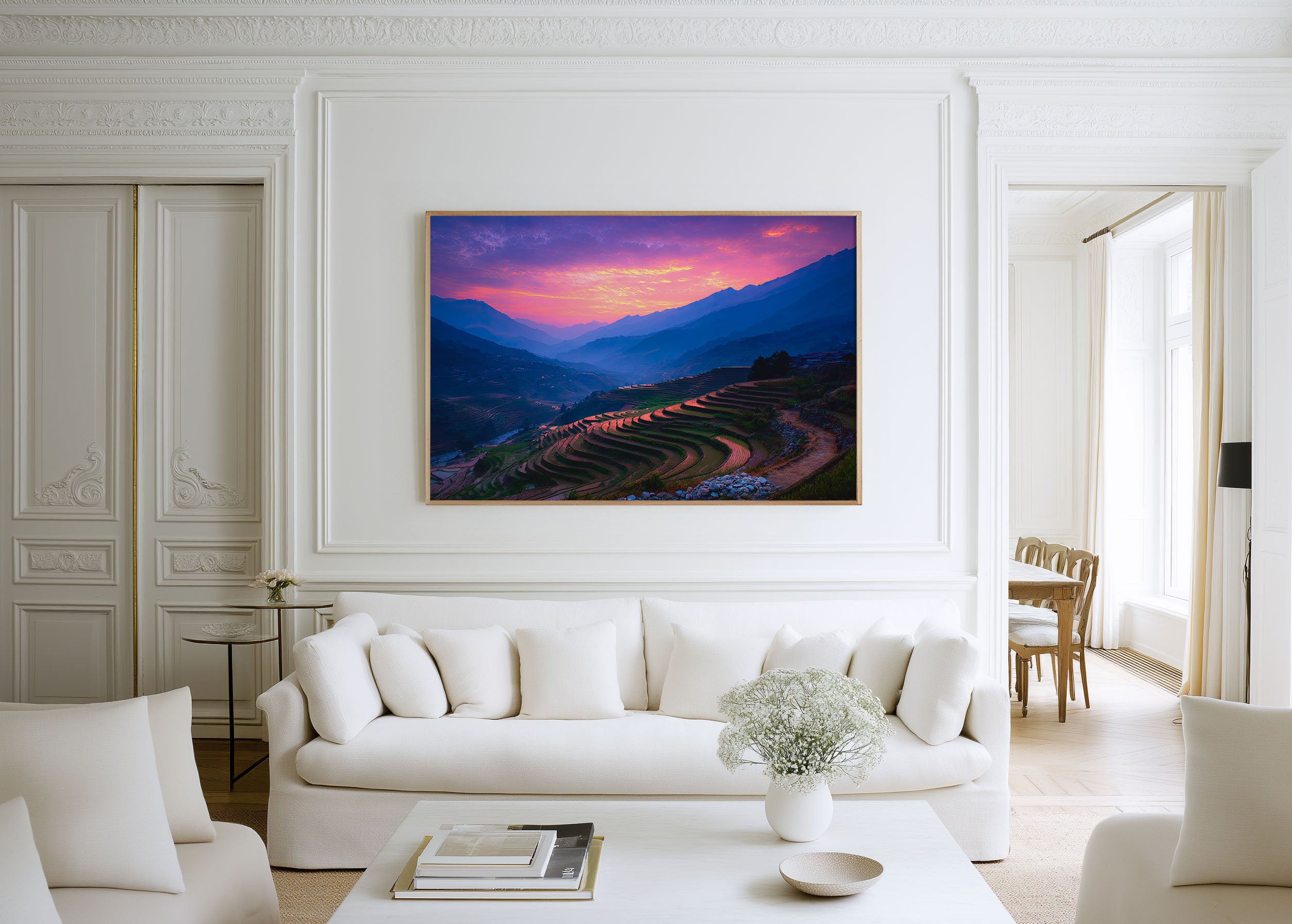 Sapa Rice Fields Golden Hour Print – Vietnam Wall Art