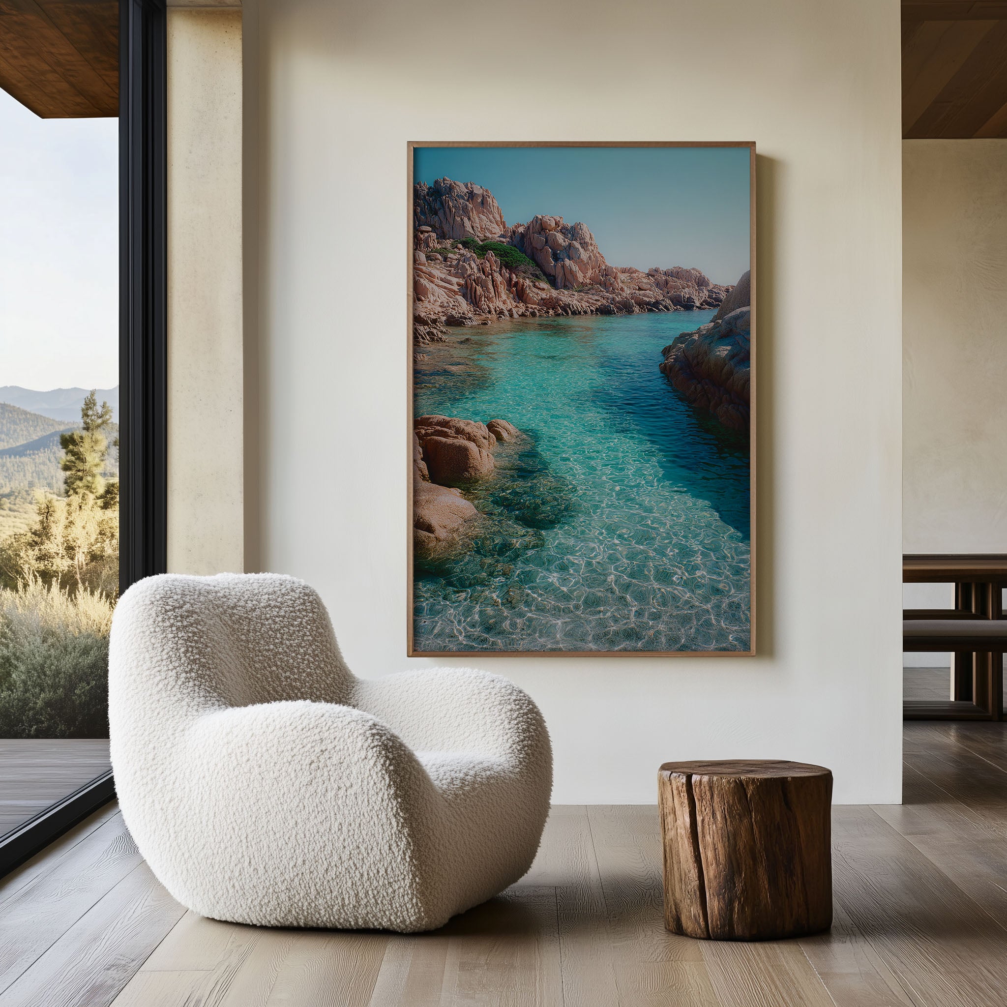 Turquoise Beach Cove Wall Art | Coastal Crystal Water Print
