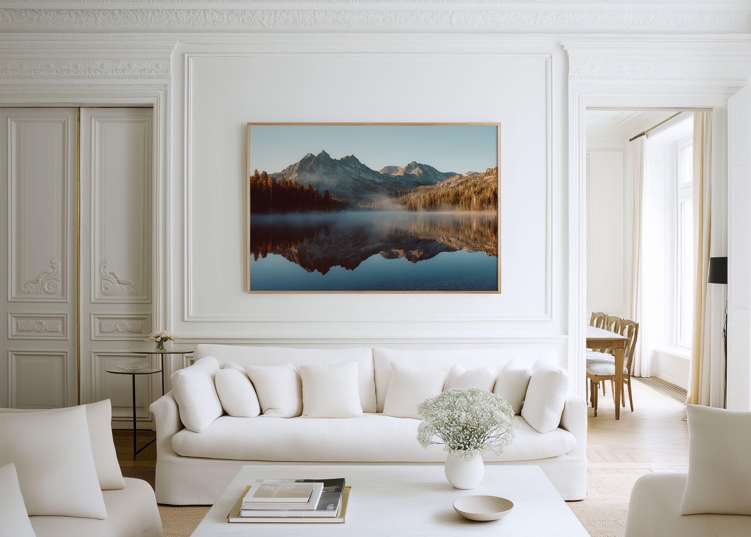 Sawtooth Mountains Sunrise Reflection Wall Art